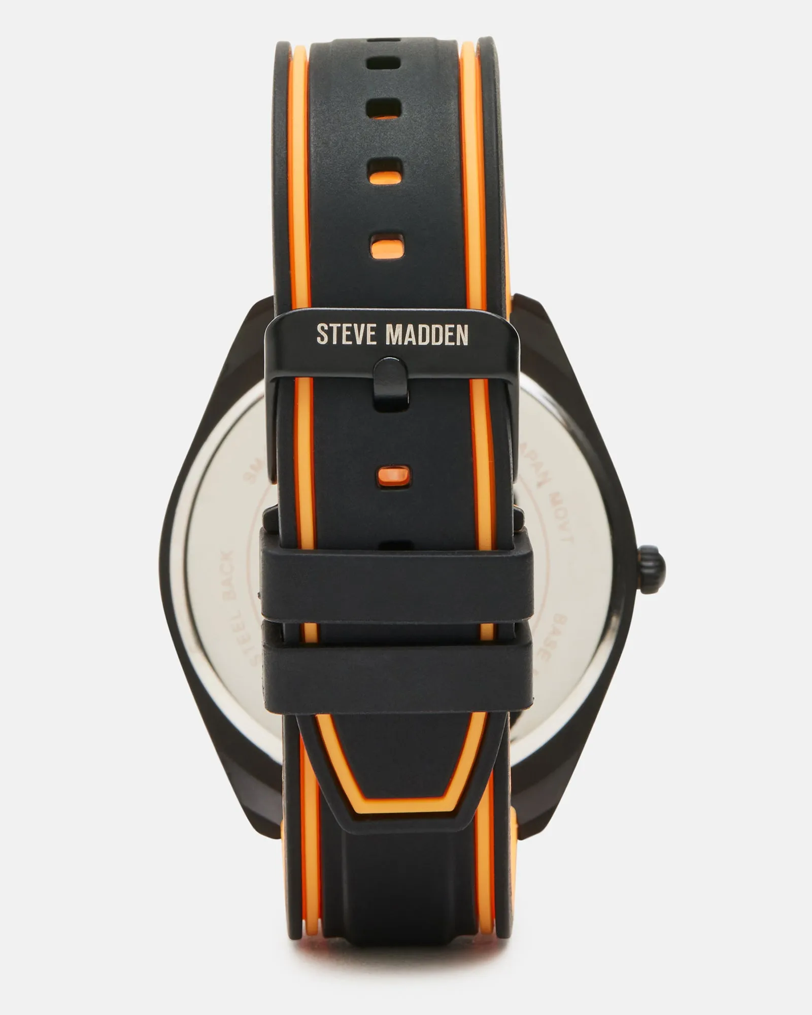 MEN'S SILICONE WATCH BLACK/ORANGE