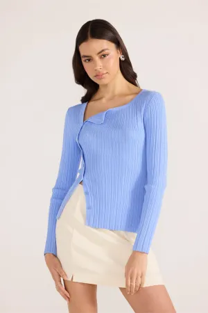 Minkpink Zinnia Asymmetric Knit Top Blue