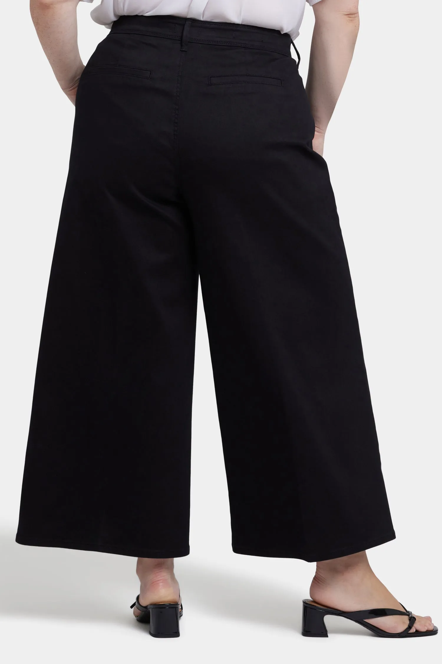 Mona Wide Leg Trouser Ankle Jeans In Plus Size - Black