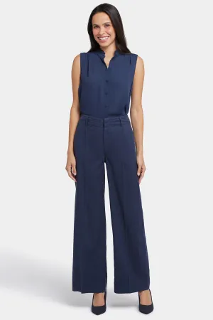 Mona Wide Leg Trouser Pants In Petite - Oxford Navy
