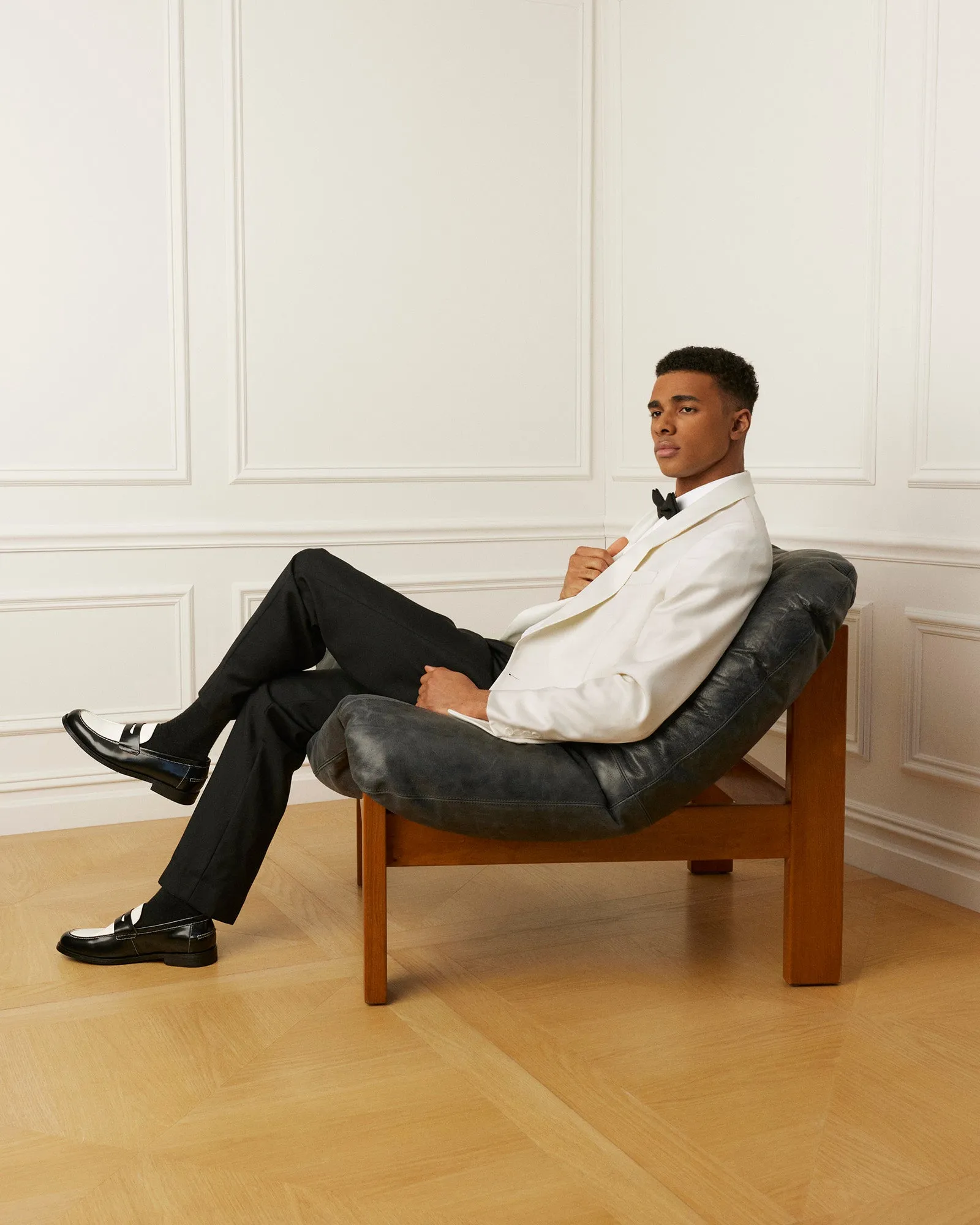 NATAN BLACK/WHITE LEATHER