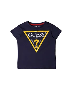 Navy Blue Logo Short Sleeve T-Shirt (2-7)