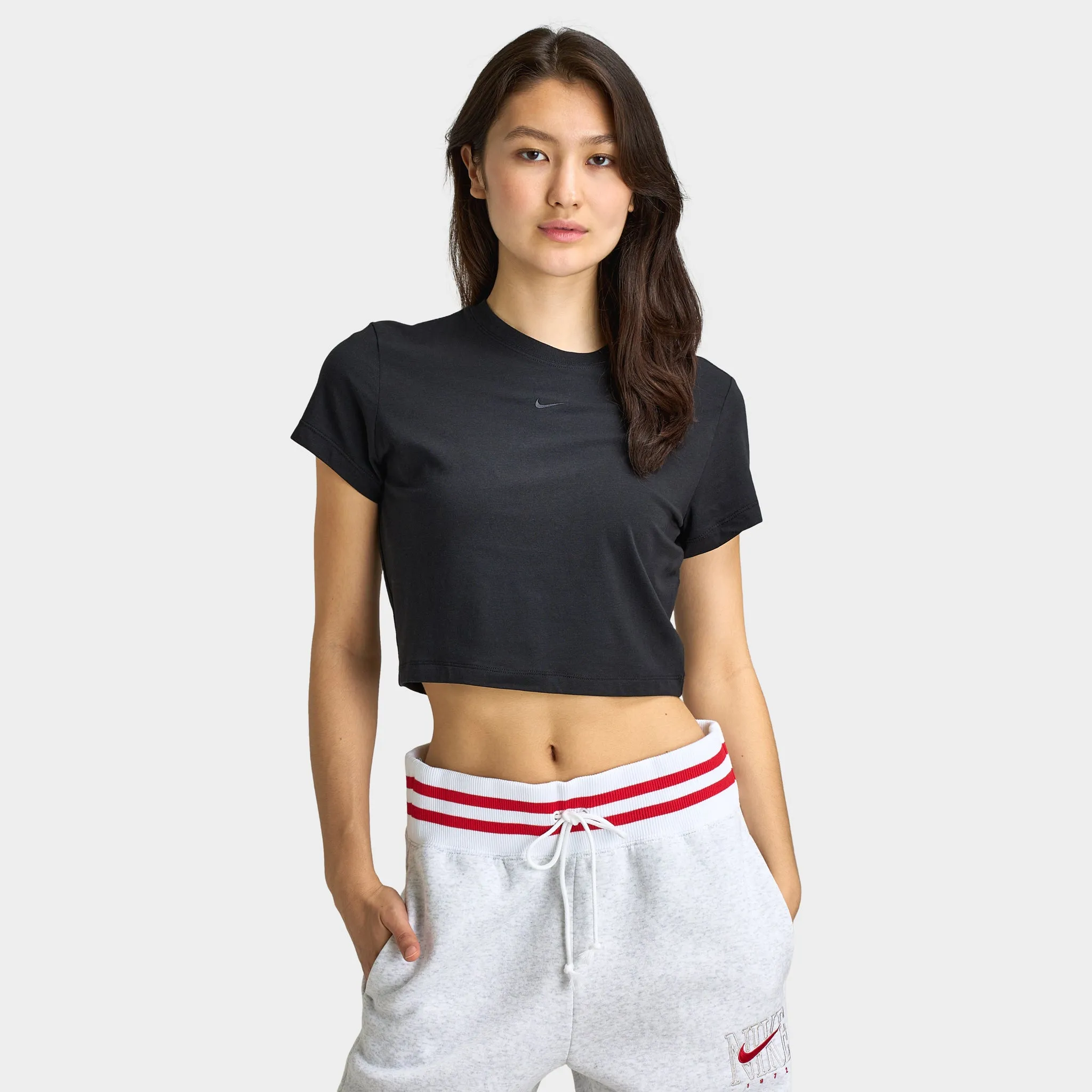 Nike Sportswear Women's Chill Knit Crop T-Shirt Black / Black