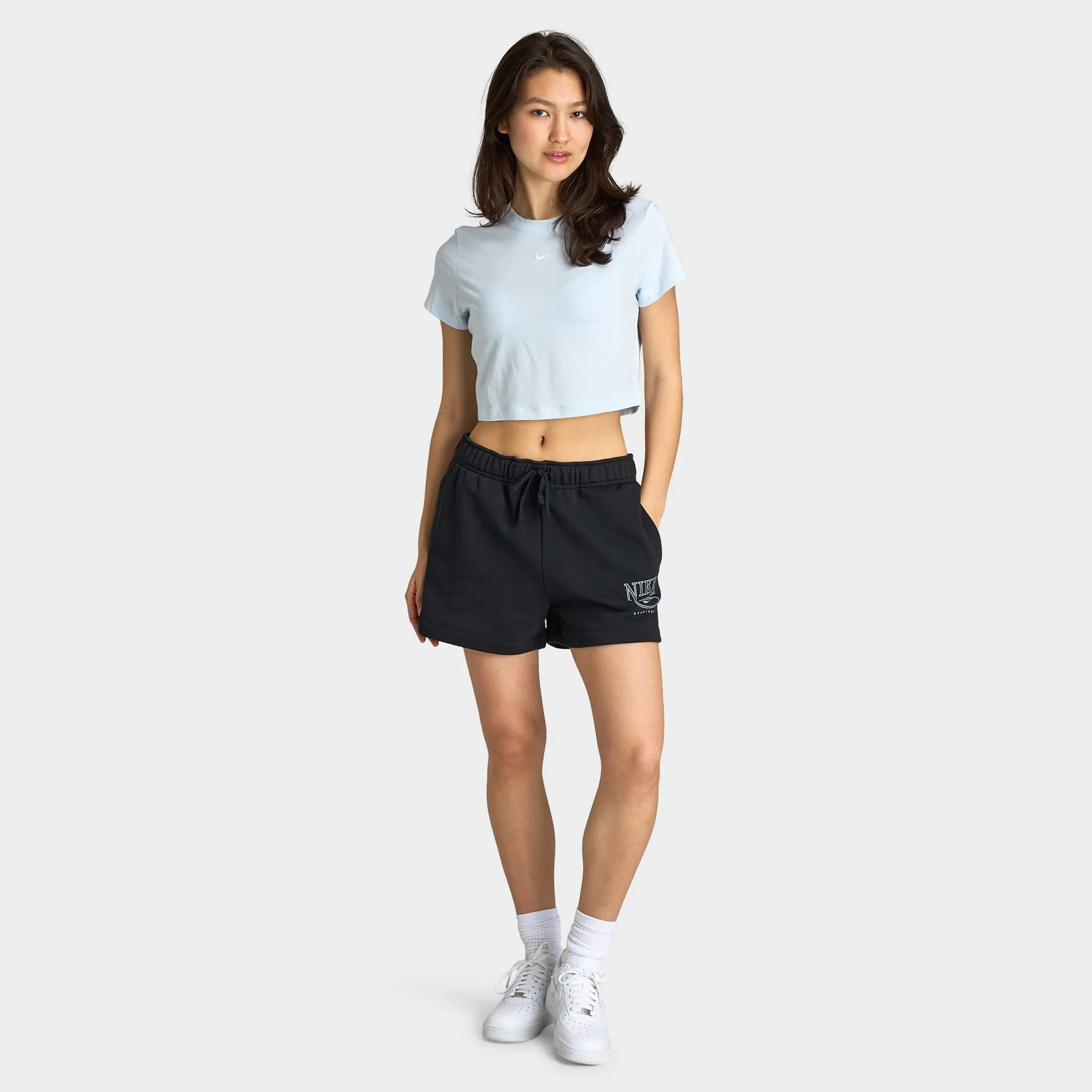 Nike Sportswear Women's Chill Knit Cropped T-Shirt Blue Tint / Sail