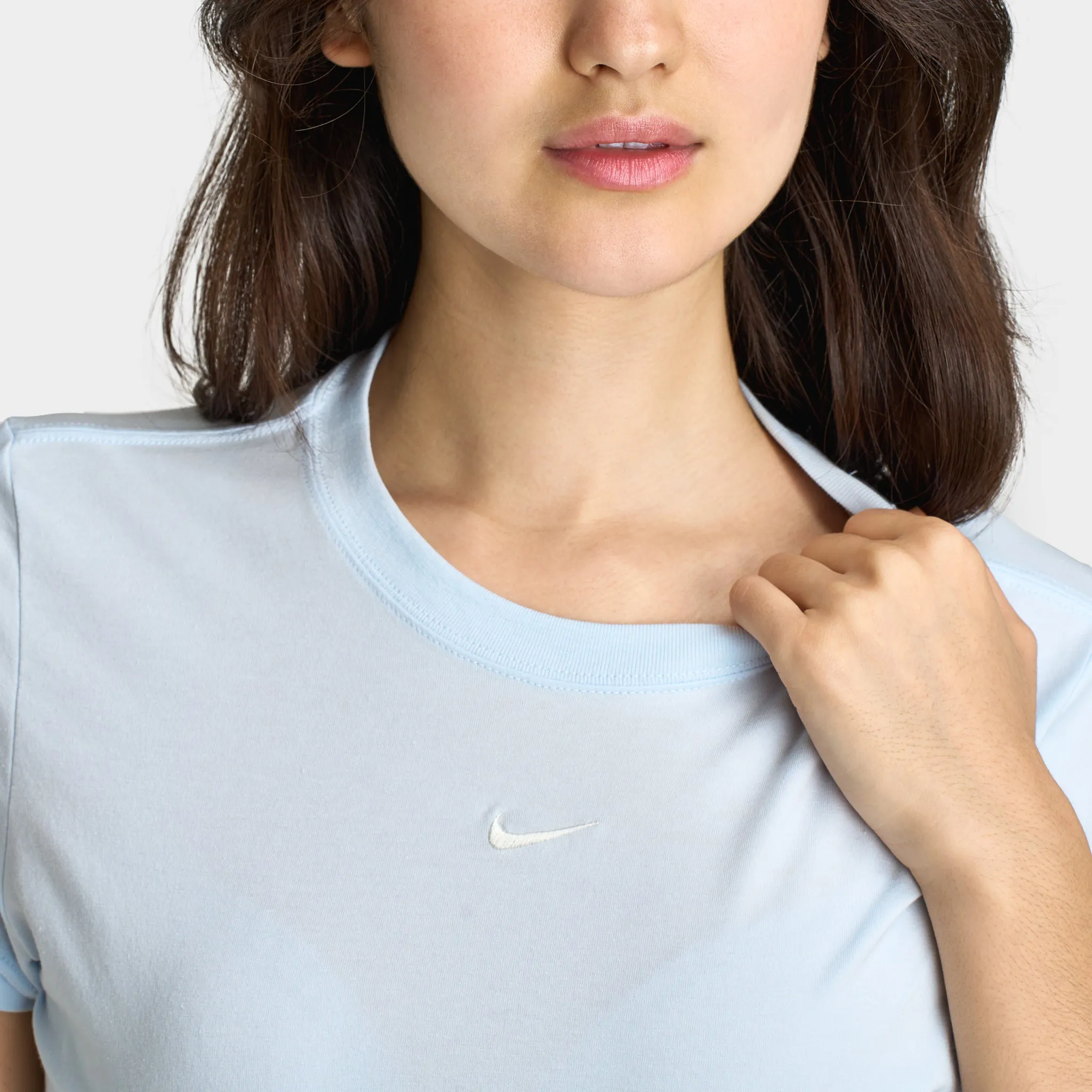 Nike Sportswear Women's Chill Knit Cropped T-Shirt Blue Tint / Sail