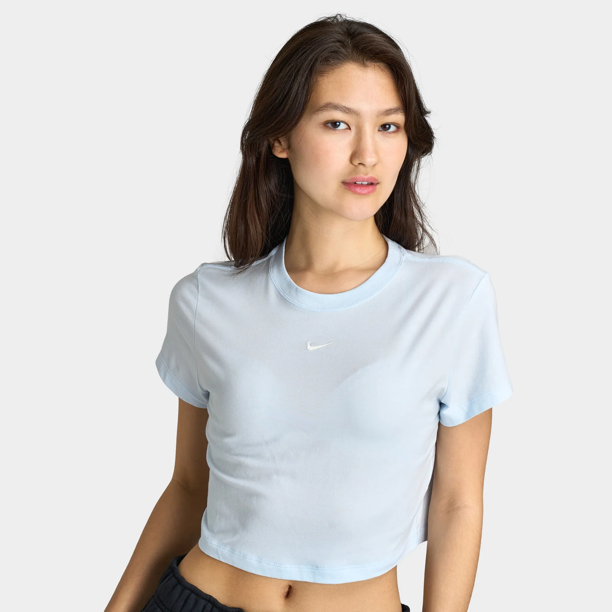 Nike Sportswear Women's Chill Knit Cropped T-Shirt Blue Tint / Sail