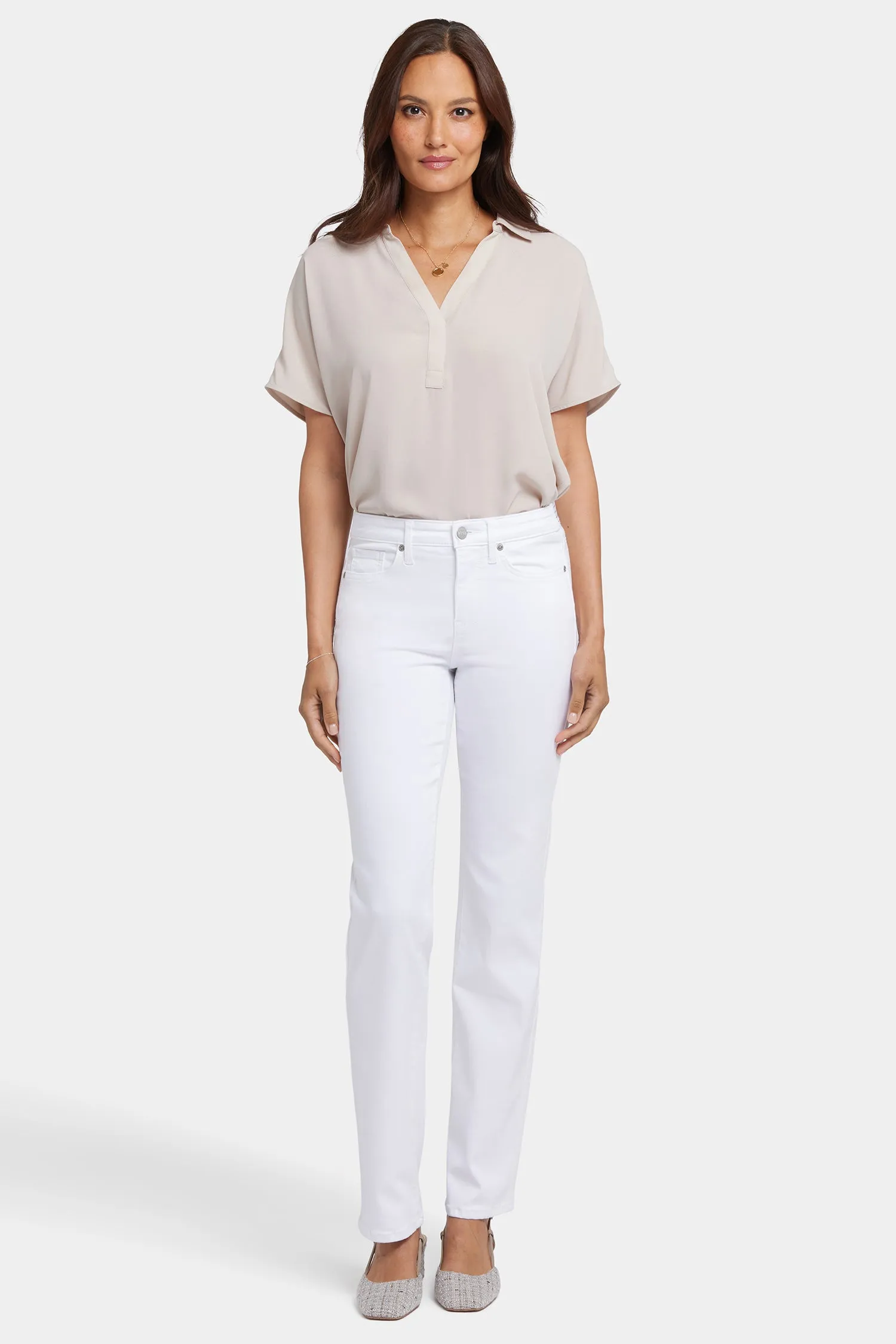 No Gapper™ Marilyn Straight Jeans In Petite - Optic White