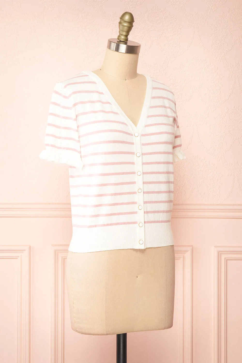 Oklahoma | Striped Cardigan w/ Short Sleeves