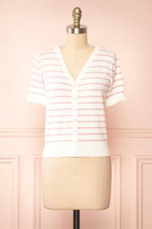 Oklahoma | Striped Cardigan w/ Short Sleeves