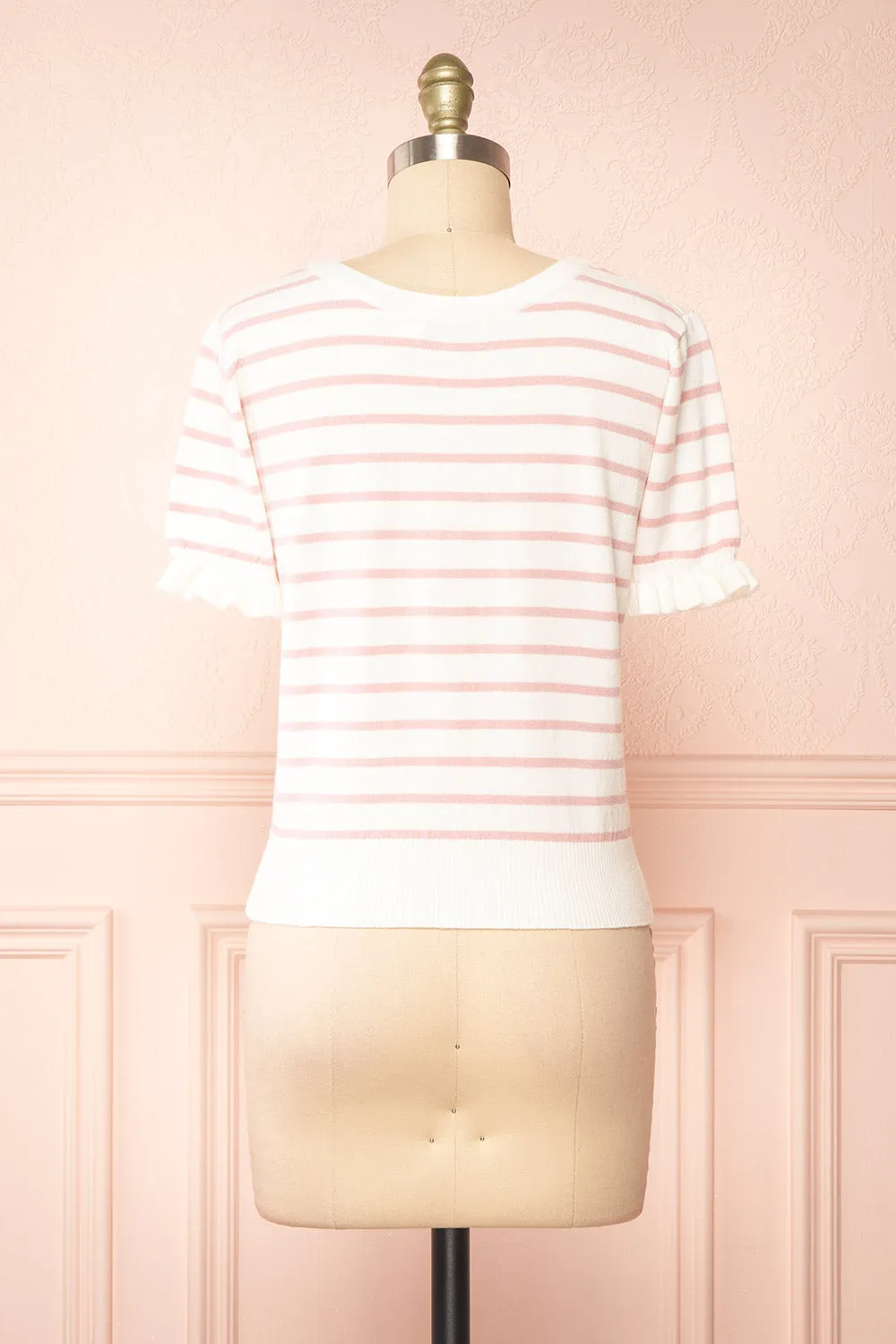 Oklahoma | Striped Cardigan w/ Short Sleeves