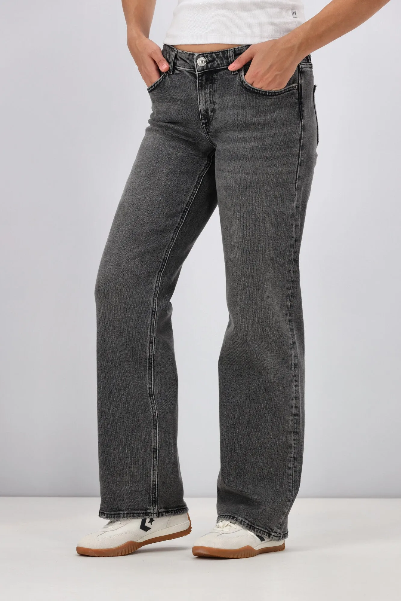 ONLY Juicy Wide Leg Jean Dark Grey