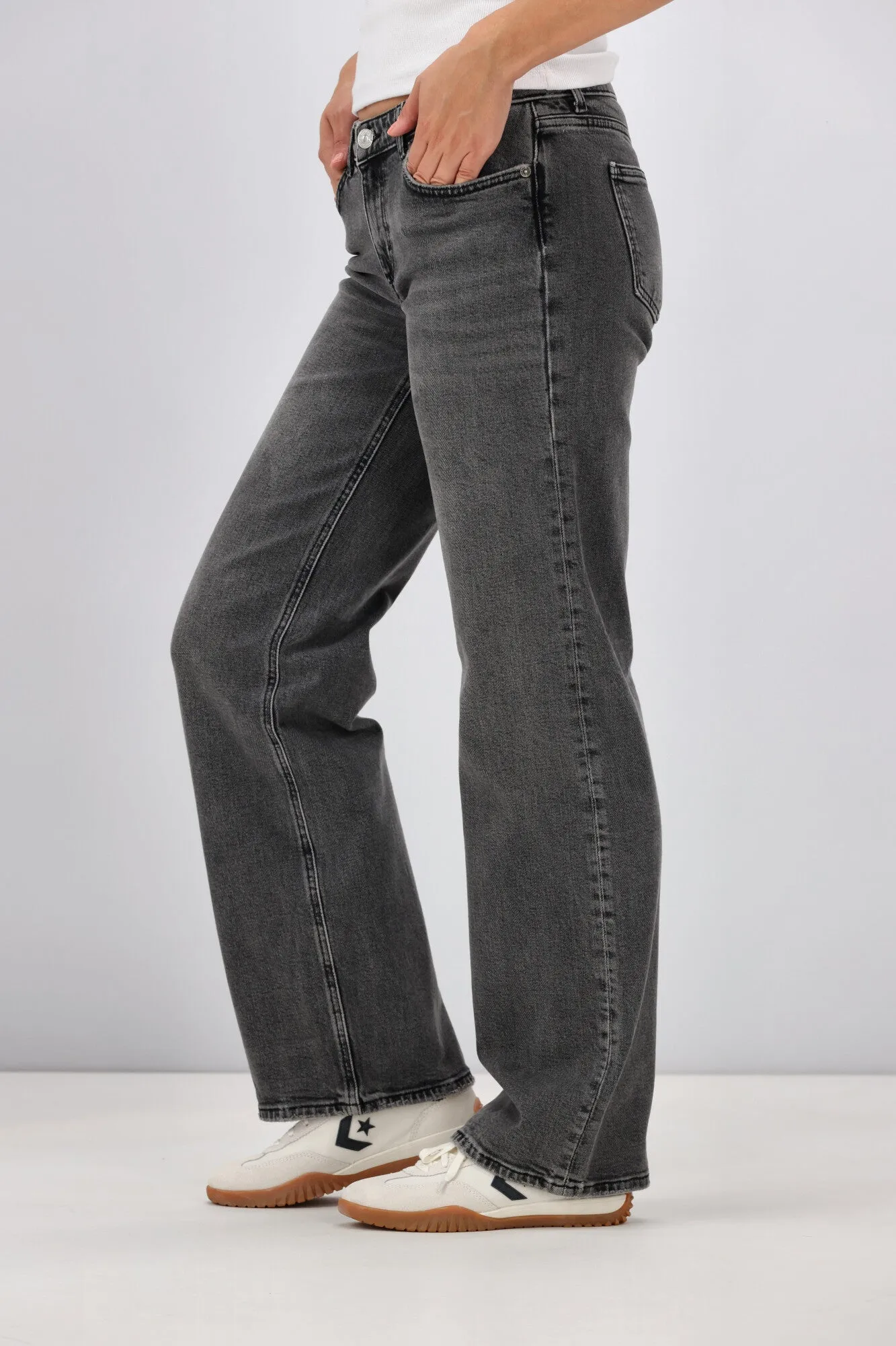 ONLY Juicy Wide Leg Jean Dark Grey
