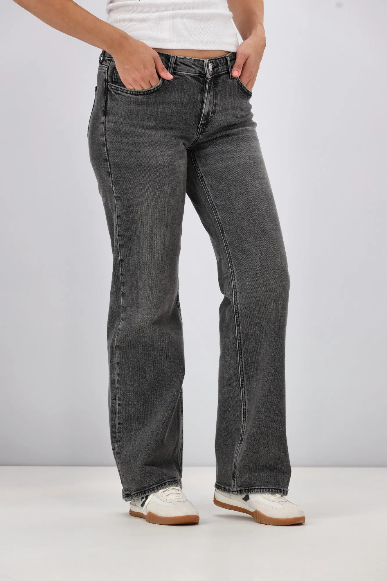 ONLY Juicy Wide Leg Jean Dark Grey
