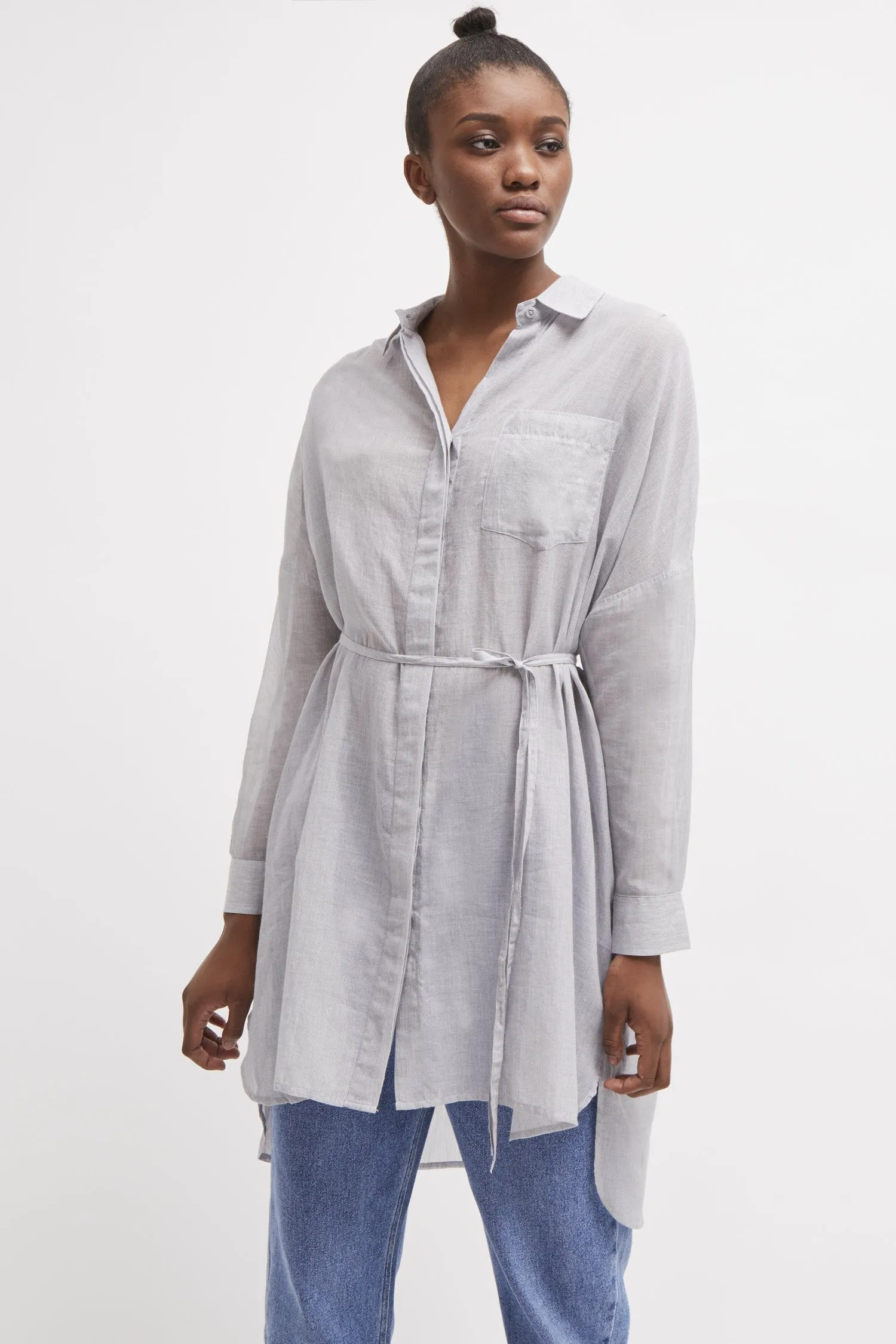 Pruet Lawn Thin Stripe Shirt