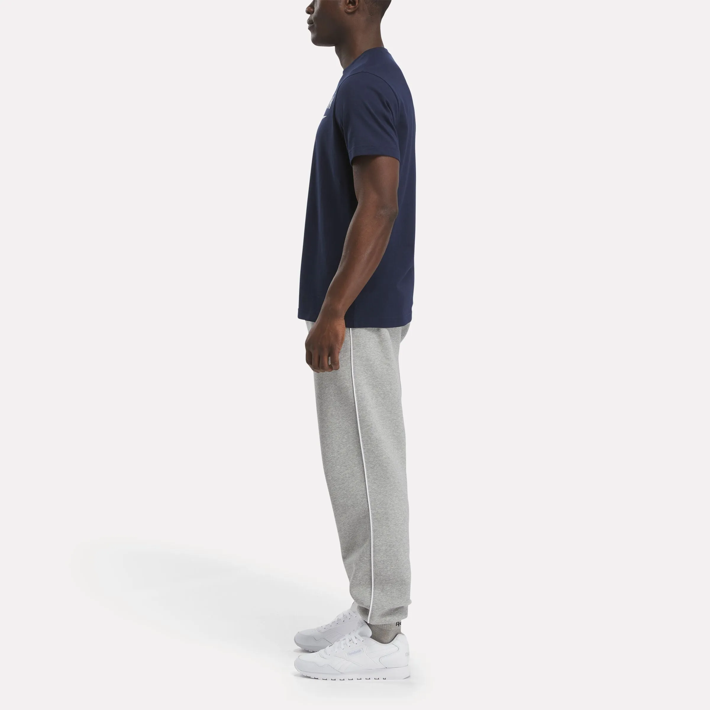 Reebok Id Stacked Logo T-Shirt Vector Navy