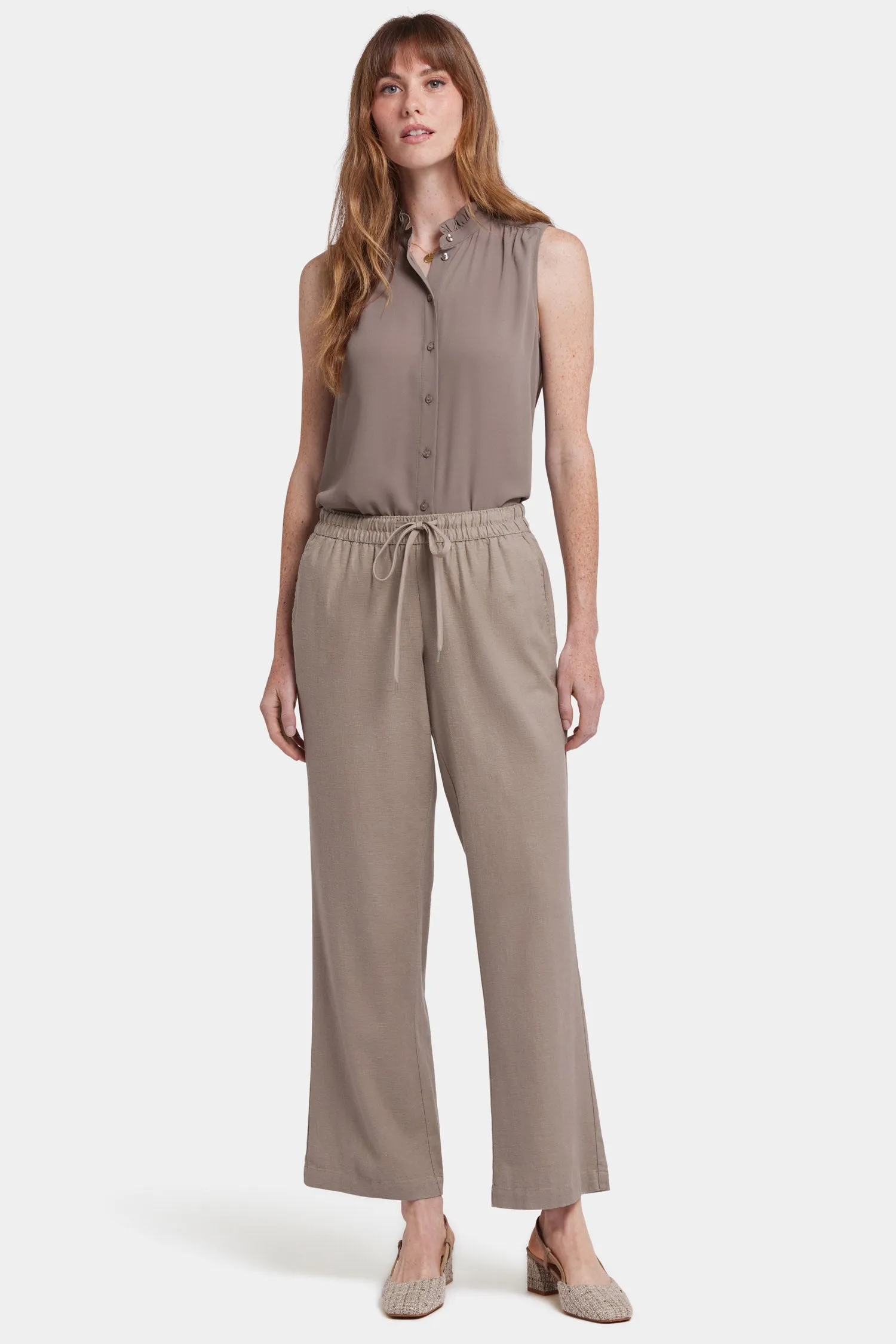 Relaxed Drawstring Pull-On Pants - Saddlewood
