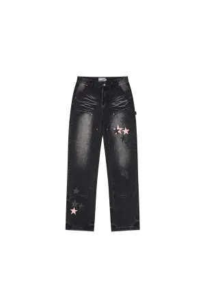 Retro Three-dimensional Straight-leg Jeans