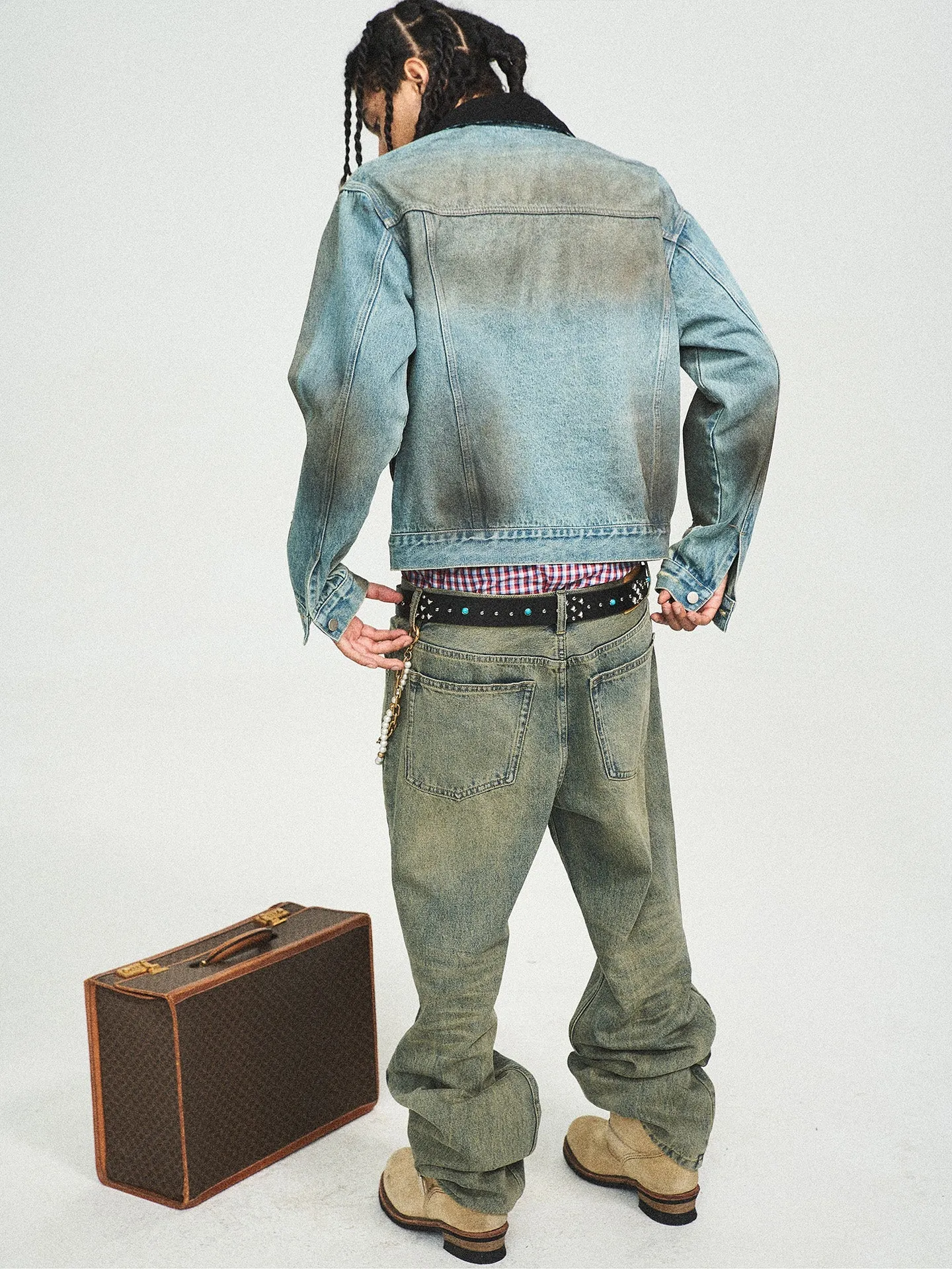 Retro Washed Straight Jeans