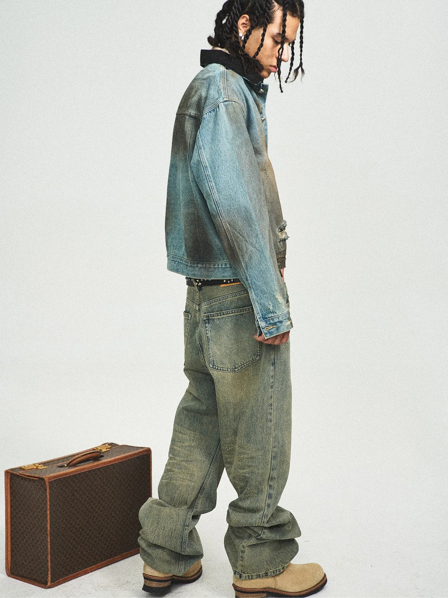 Retro Washed Straight Jeans