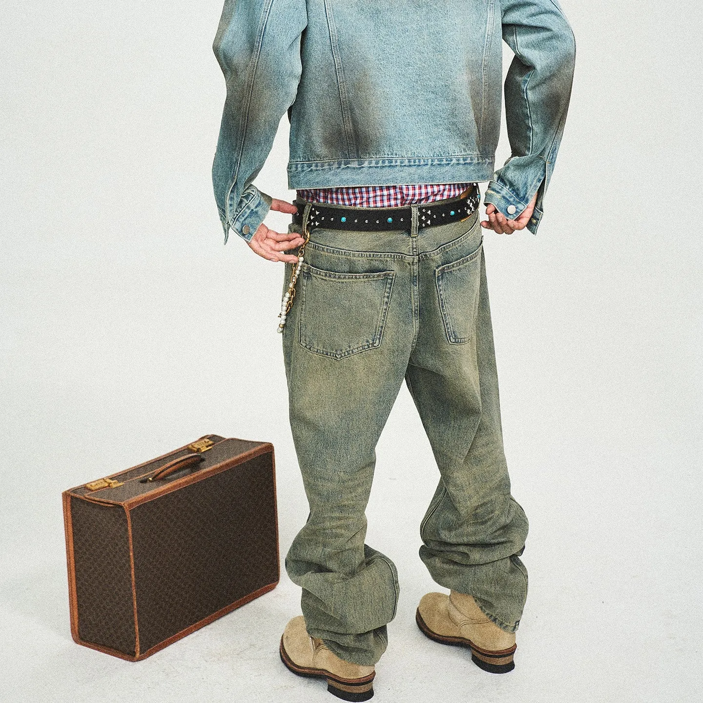 Retro Washed Straight Jeans