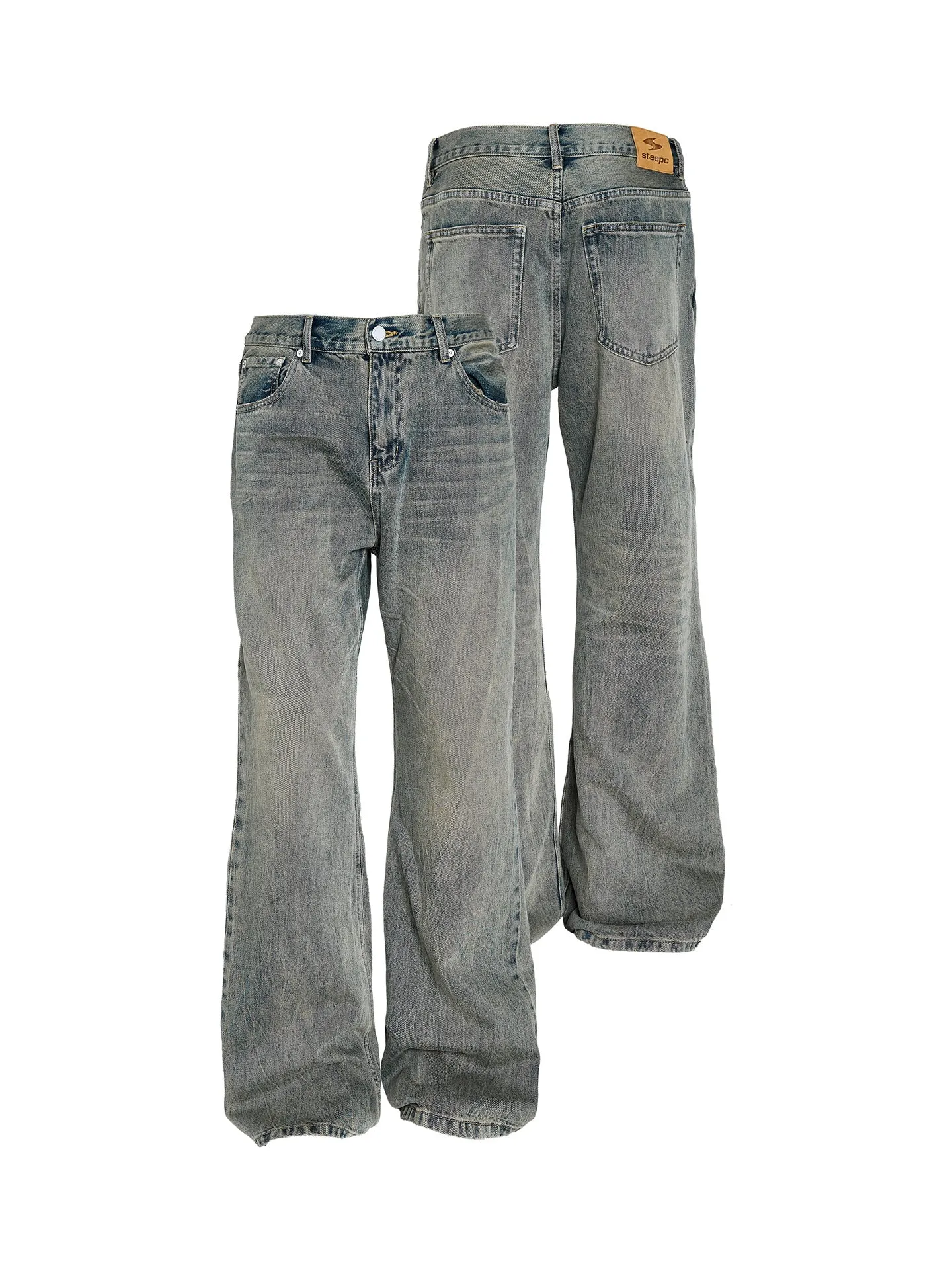 Retro Washed Straight Jeans