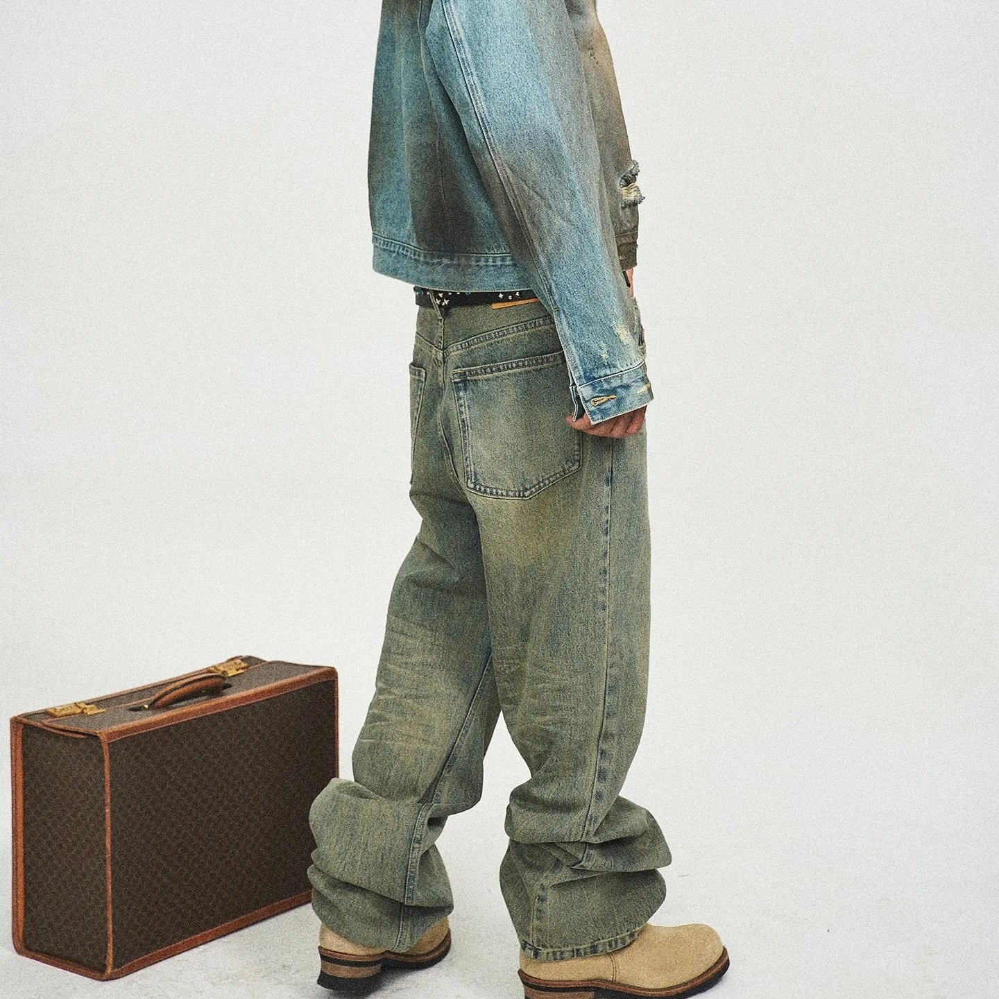 Retro Washed Straight Jeans