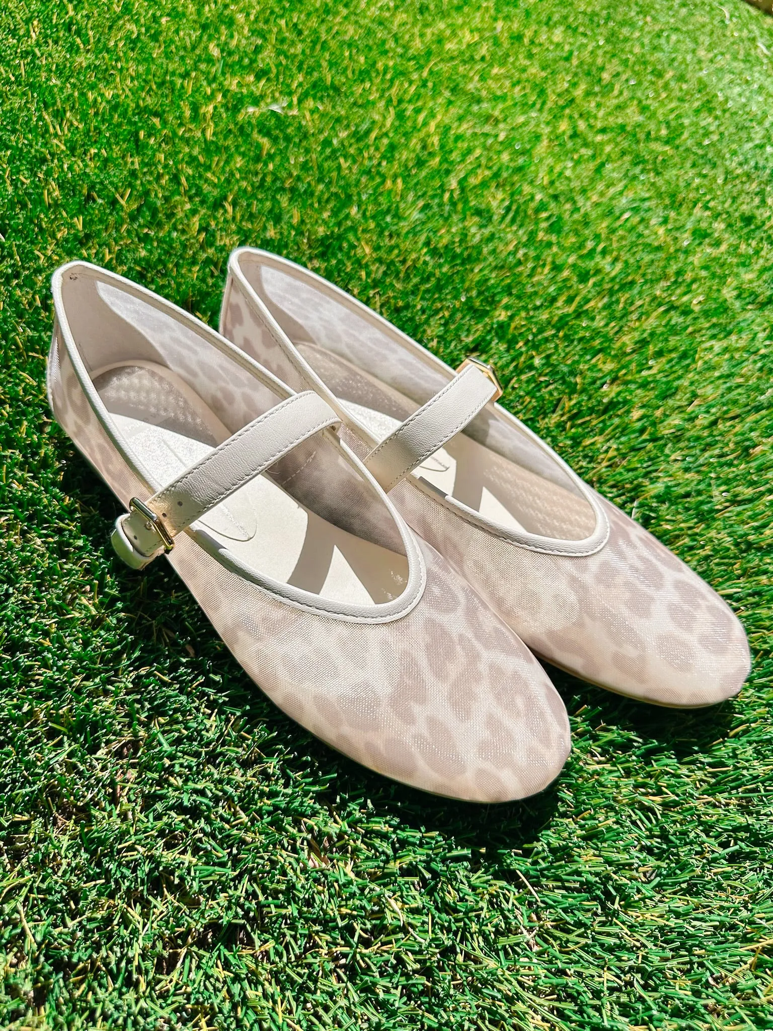 ROSLYN LEOPARD MESH BALLET FLAT