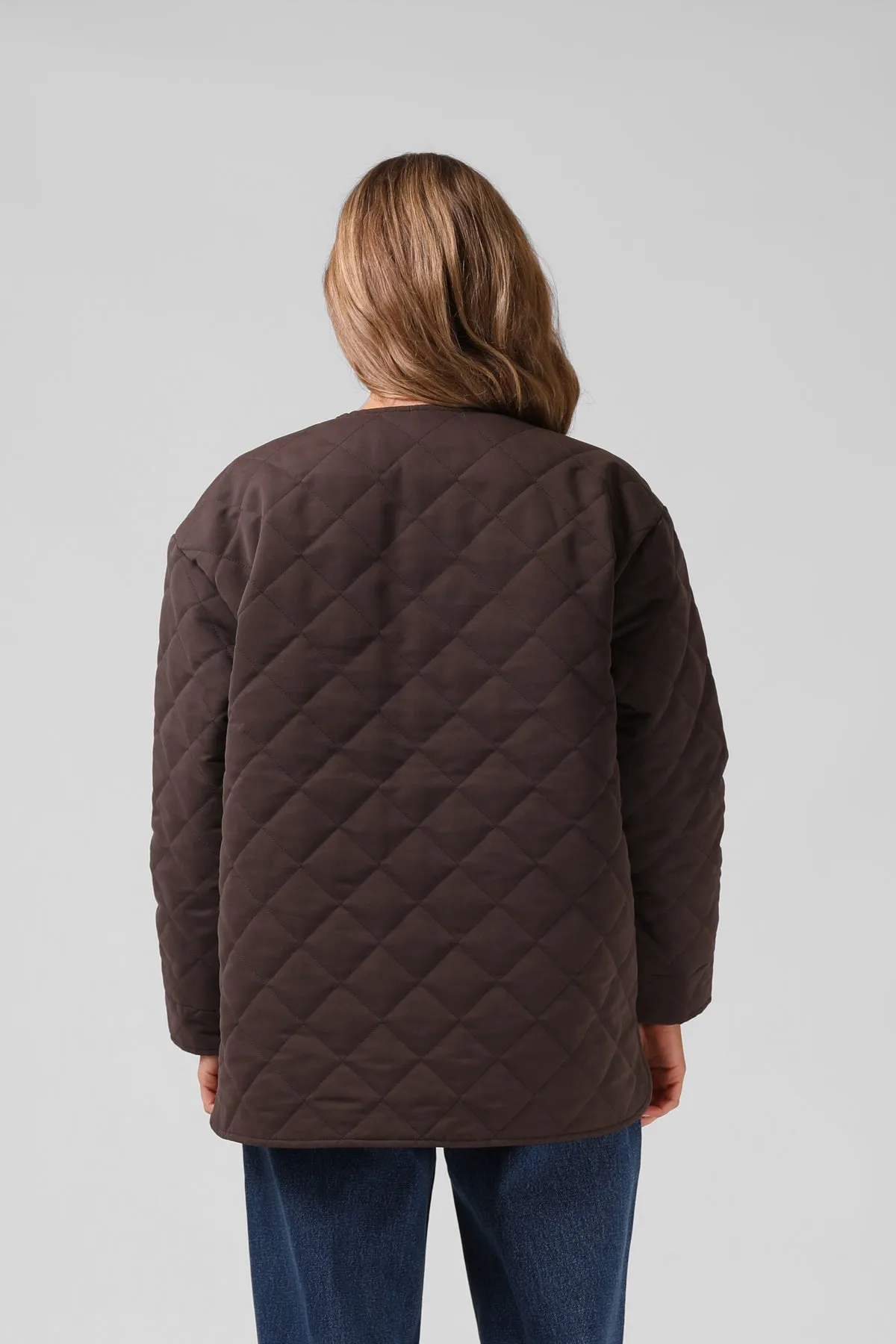 RPM Quilted Jacket Dark Chocolate