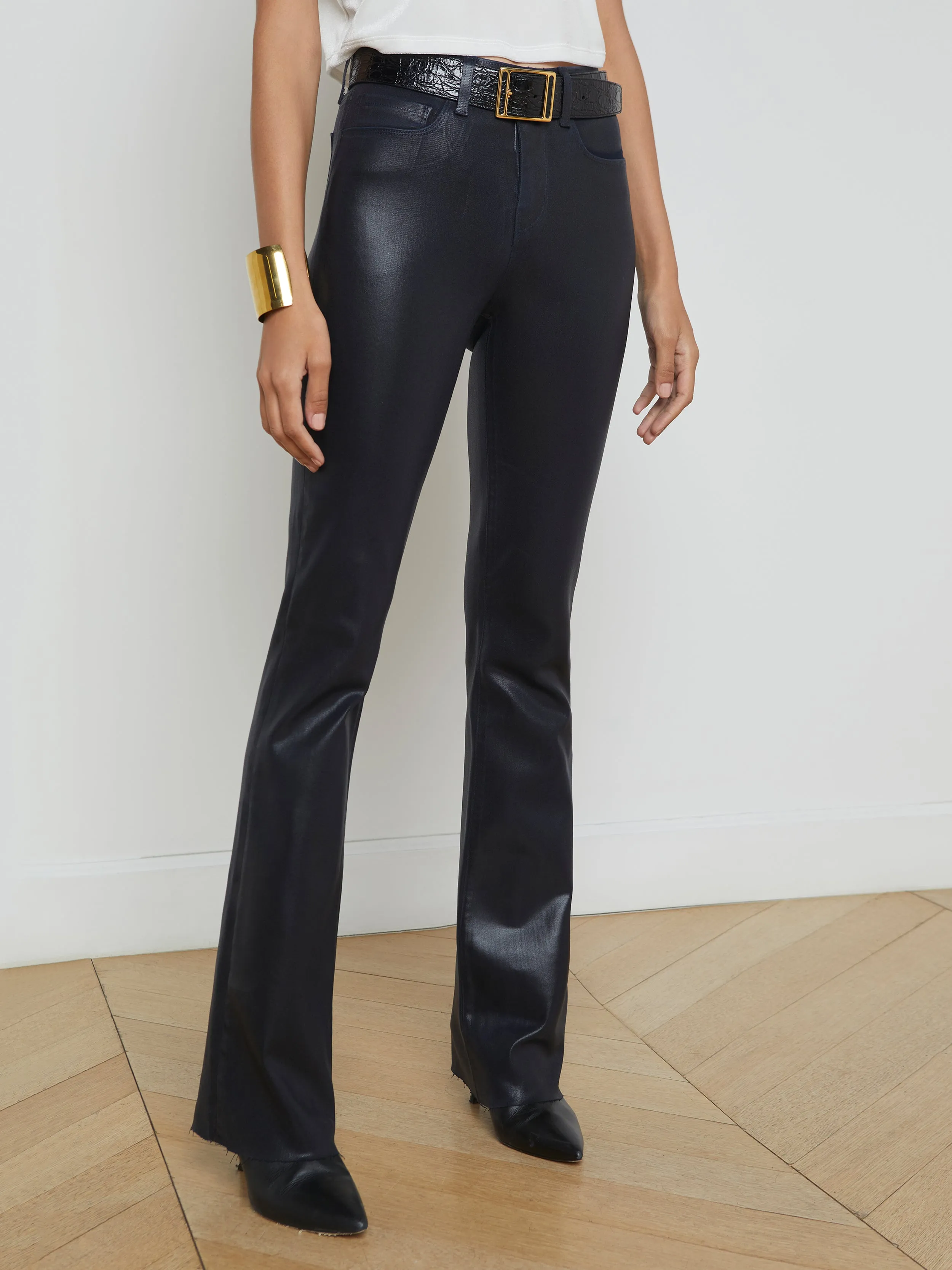 Ruth Coated Straight-Leg Jean