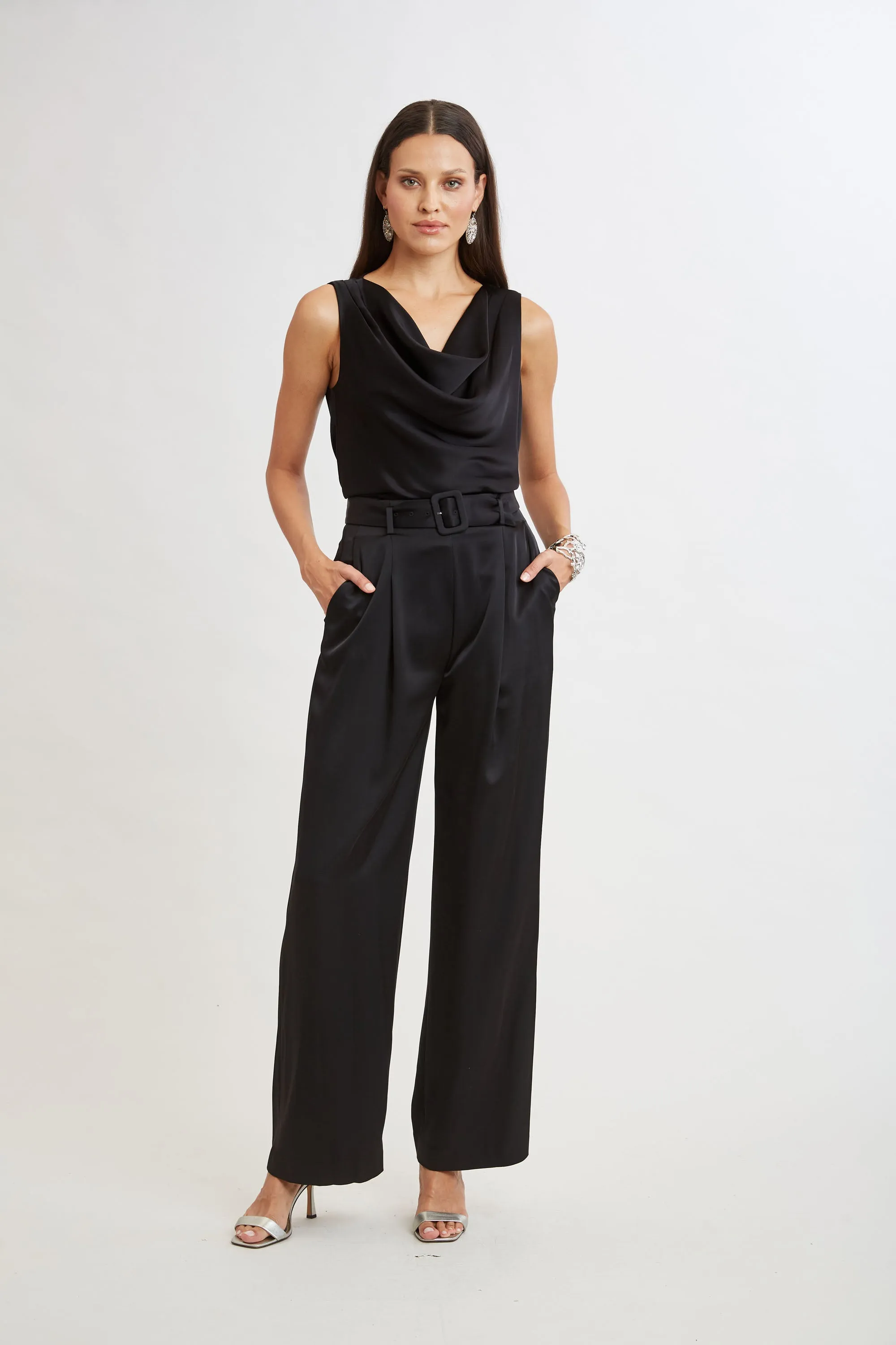 Satin Cowl Top