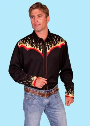 Scully P-826 Black Retro Mens Western Shirt