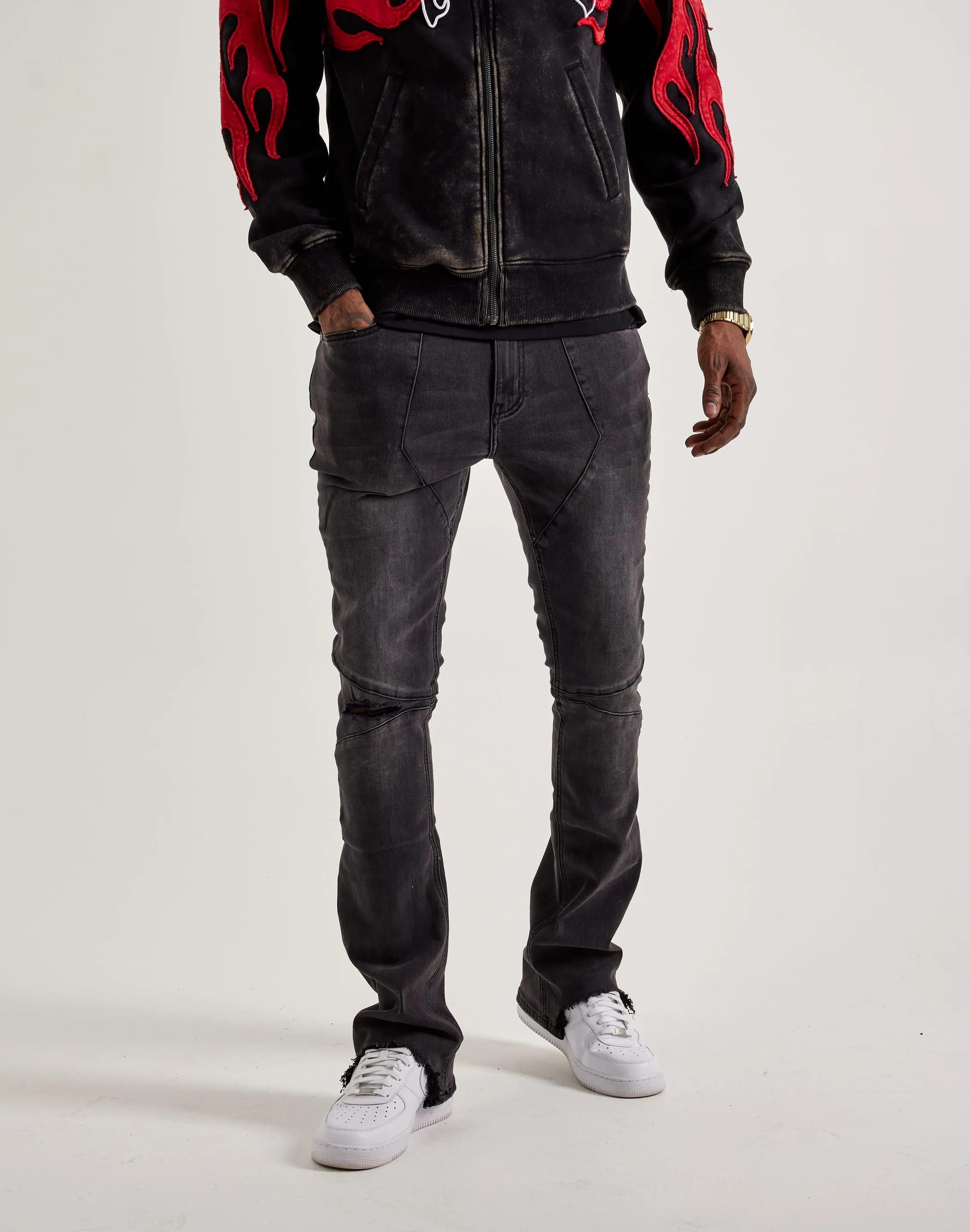 Serenede Nickel Stacked Flare Jeans
