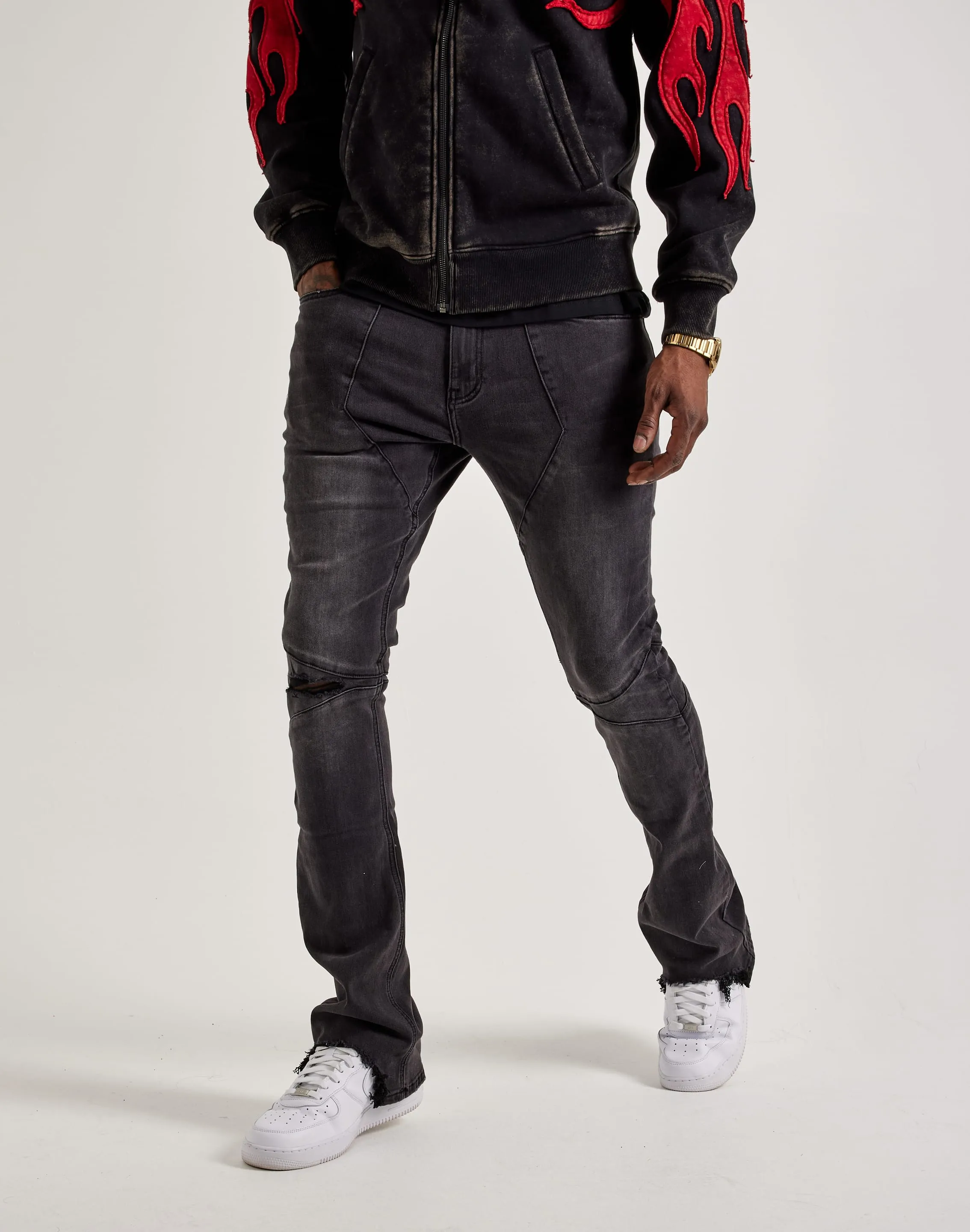 Serenede Nickel Stacked Flare Jeans