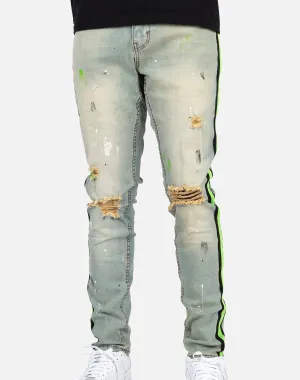 Serenede PATH OF NEON STRIPED JEANS