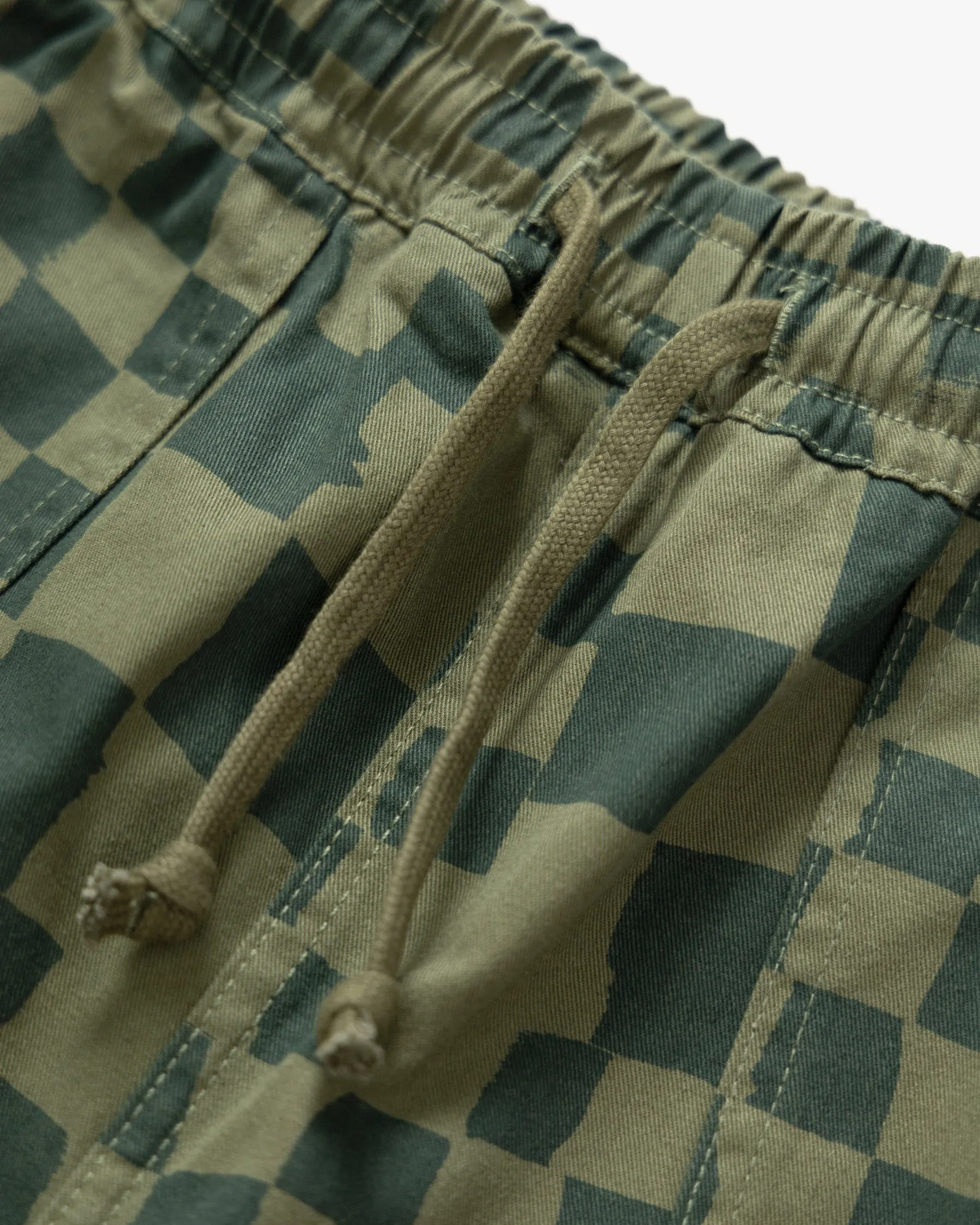 Service Works Drill Printed Chef Pant - Olive Checker