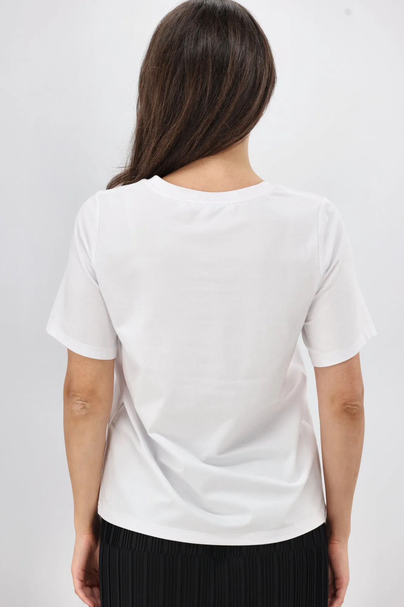 Shine On Label Animal Print Bow Tee White