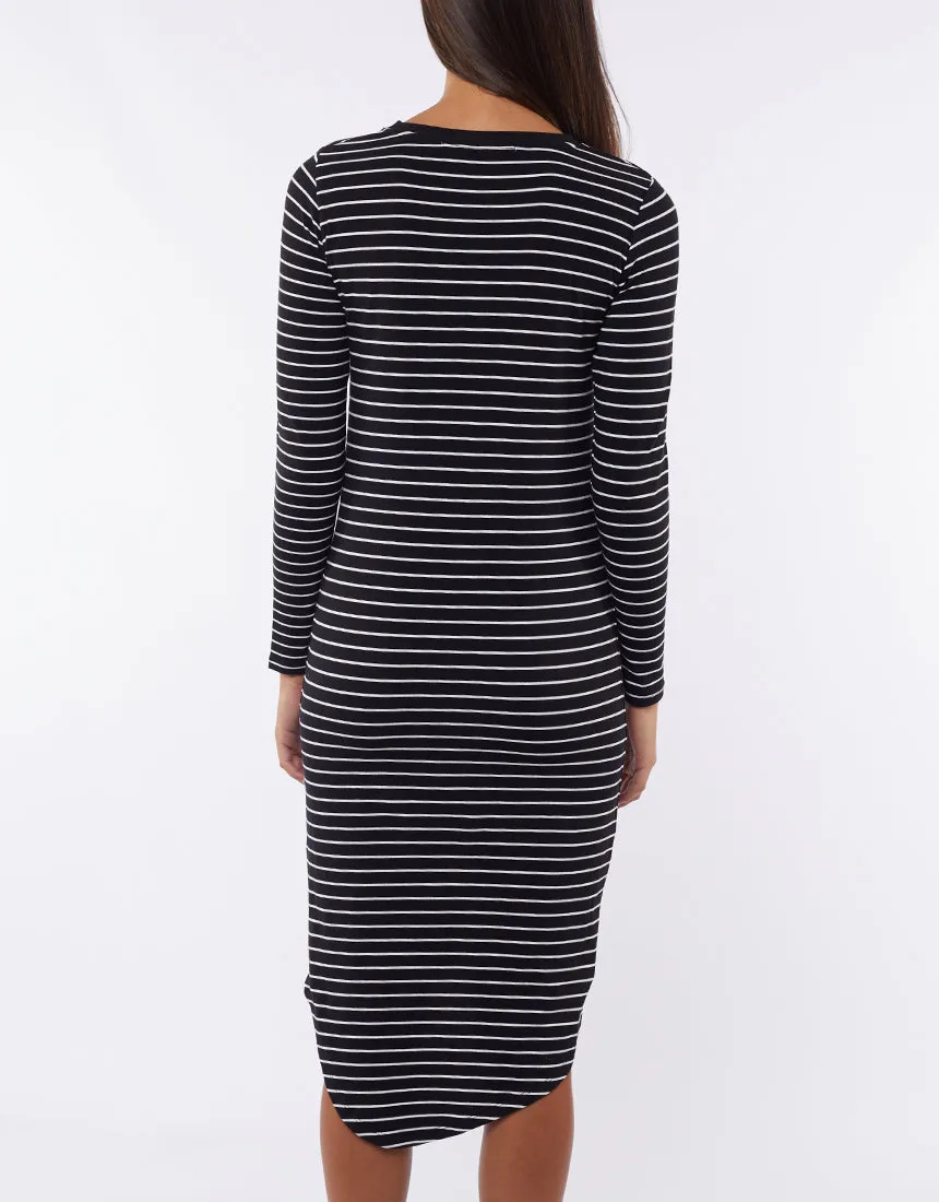 Silent Theory Dress Infinity L/S Black/White Stripe