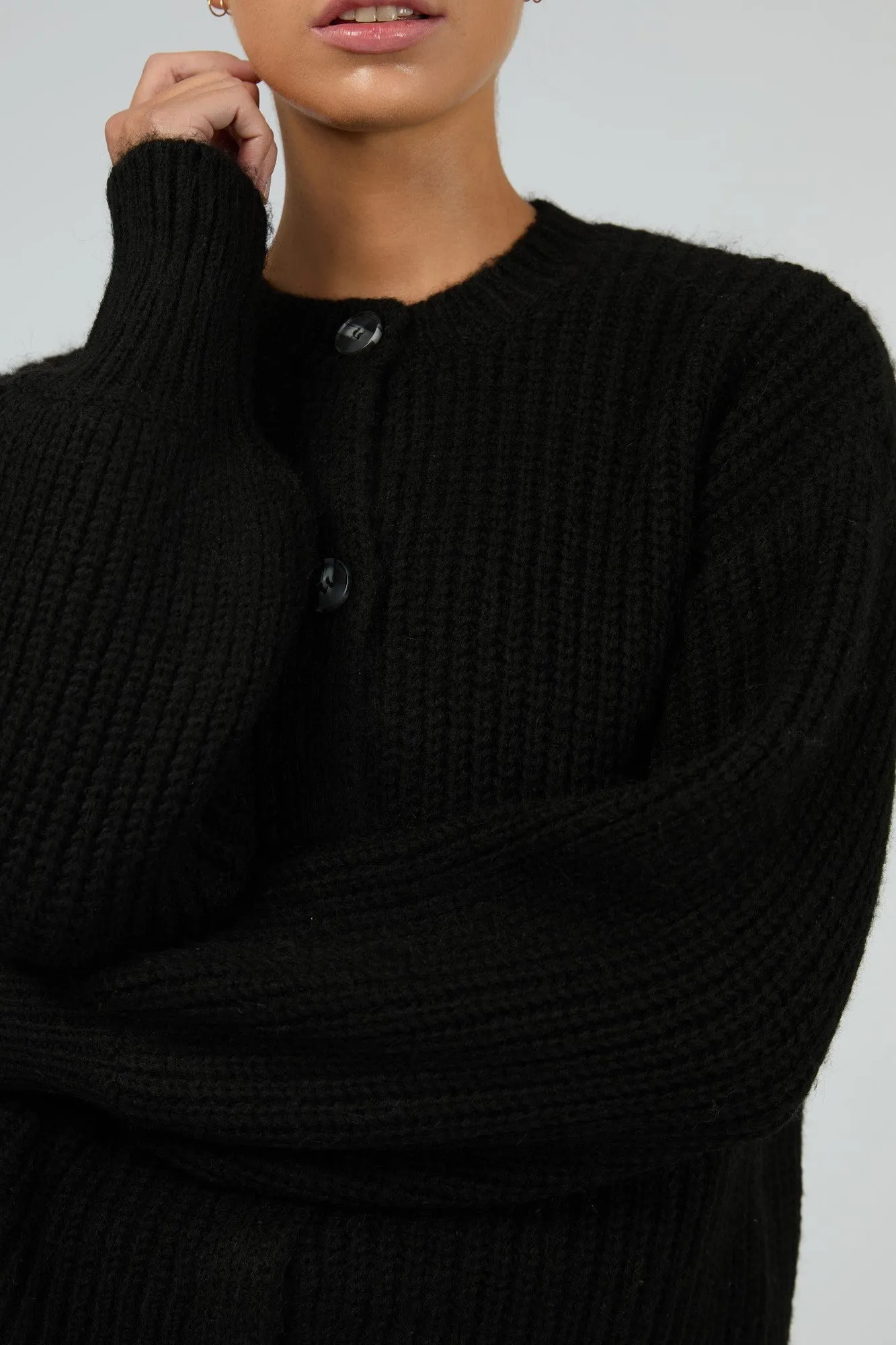 Silent Theory Mari Knit Cardigan Black