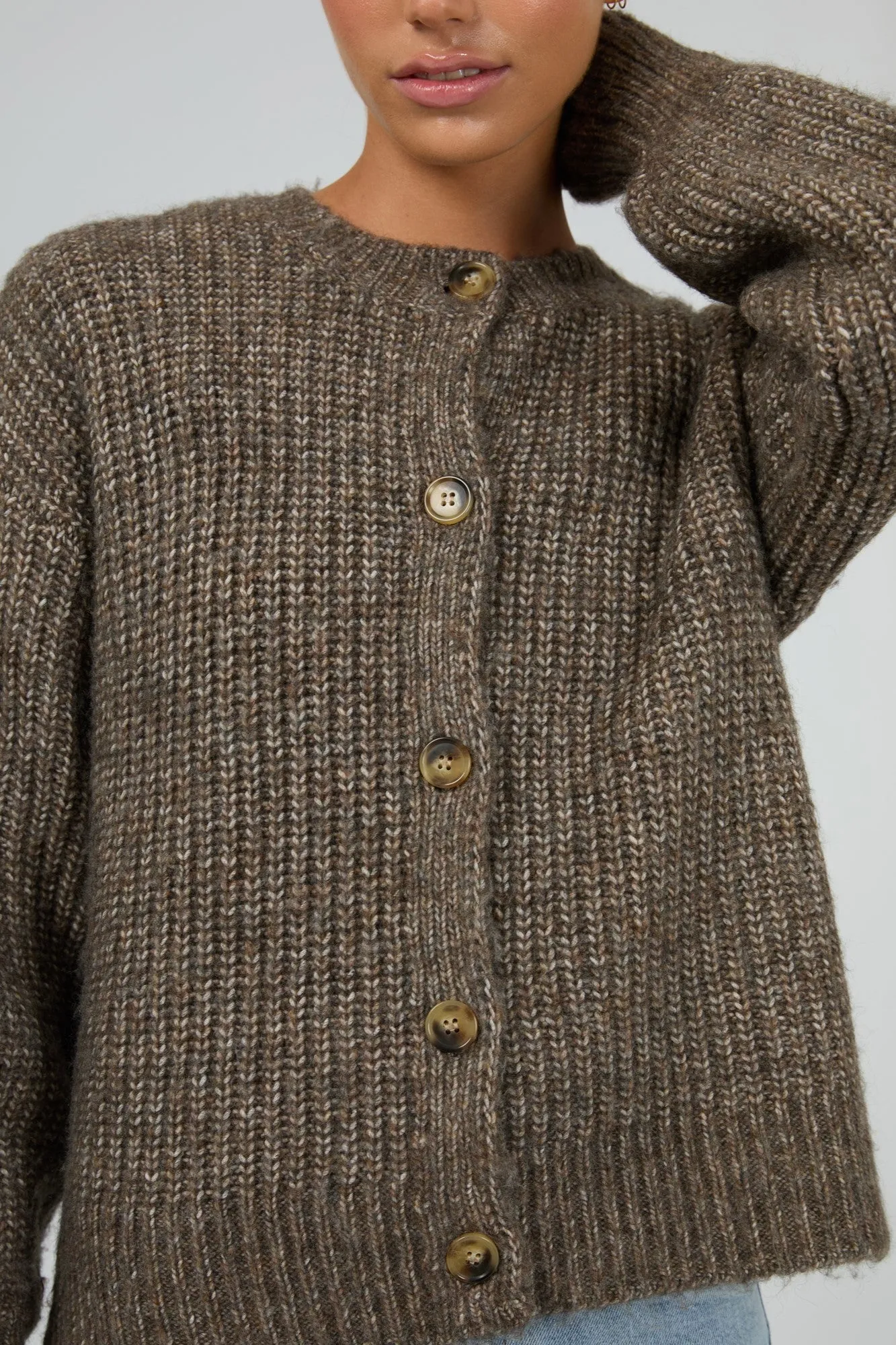 Silent Theory Mari Knit Cardigan Brown