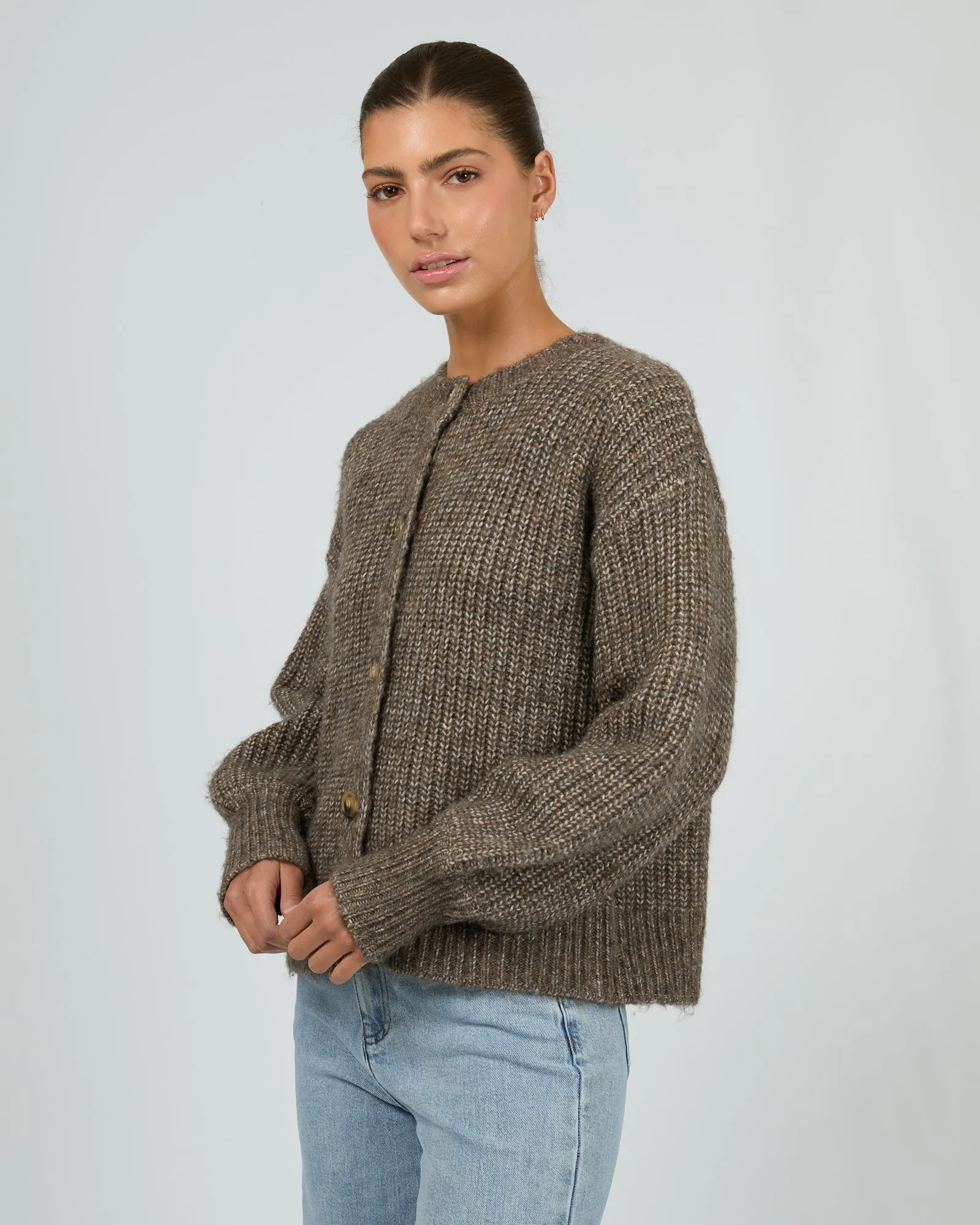 Silent Theory Mari Knit Cardigan Brown