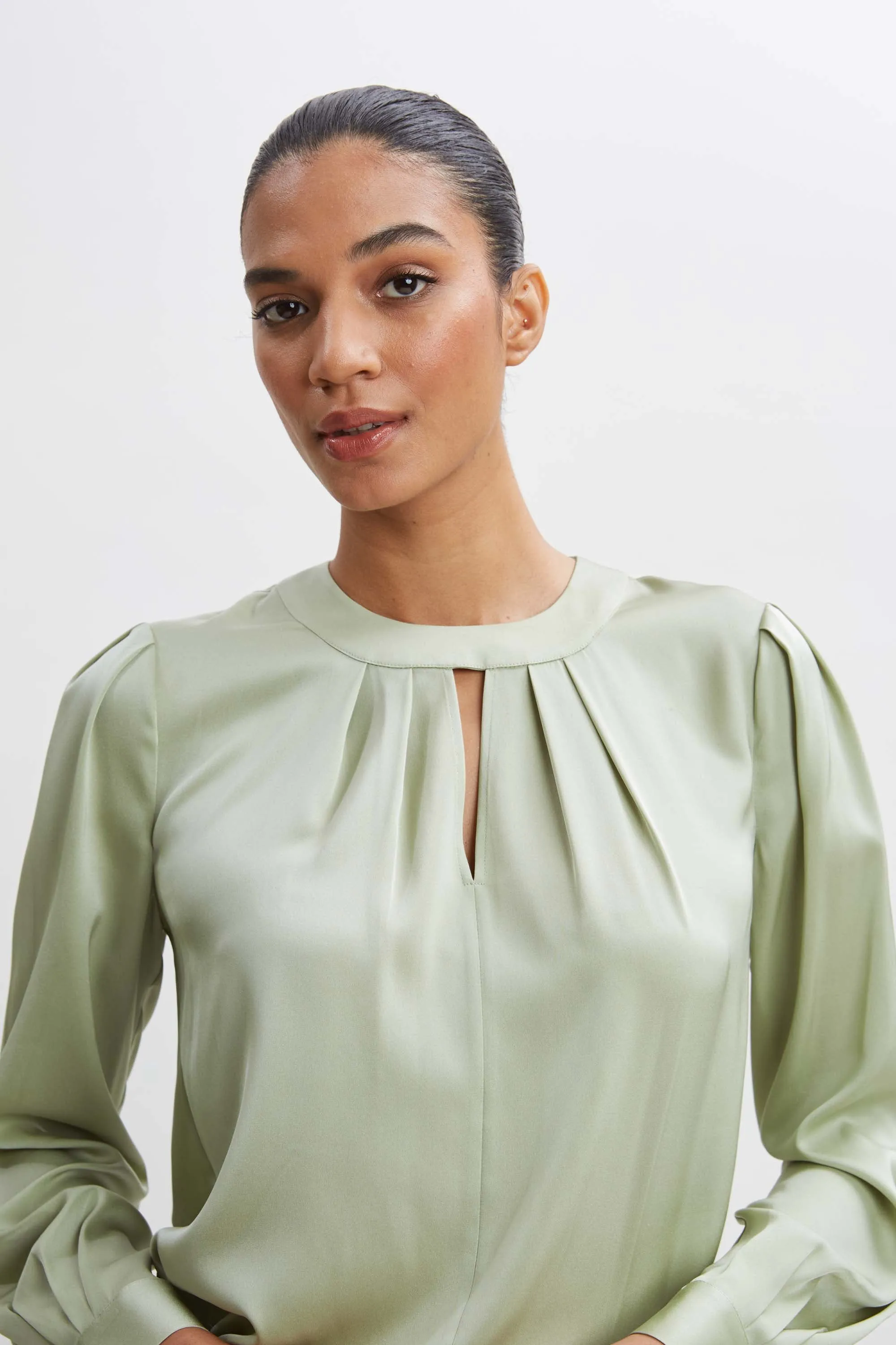 Silk Keyhole Shirt