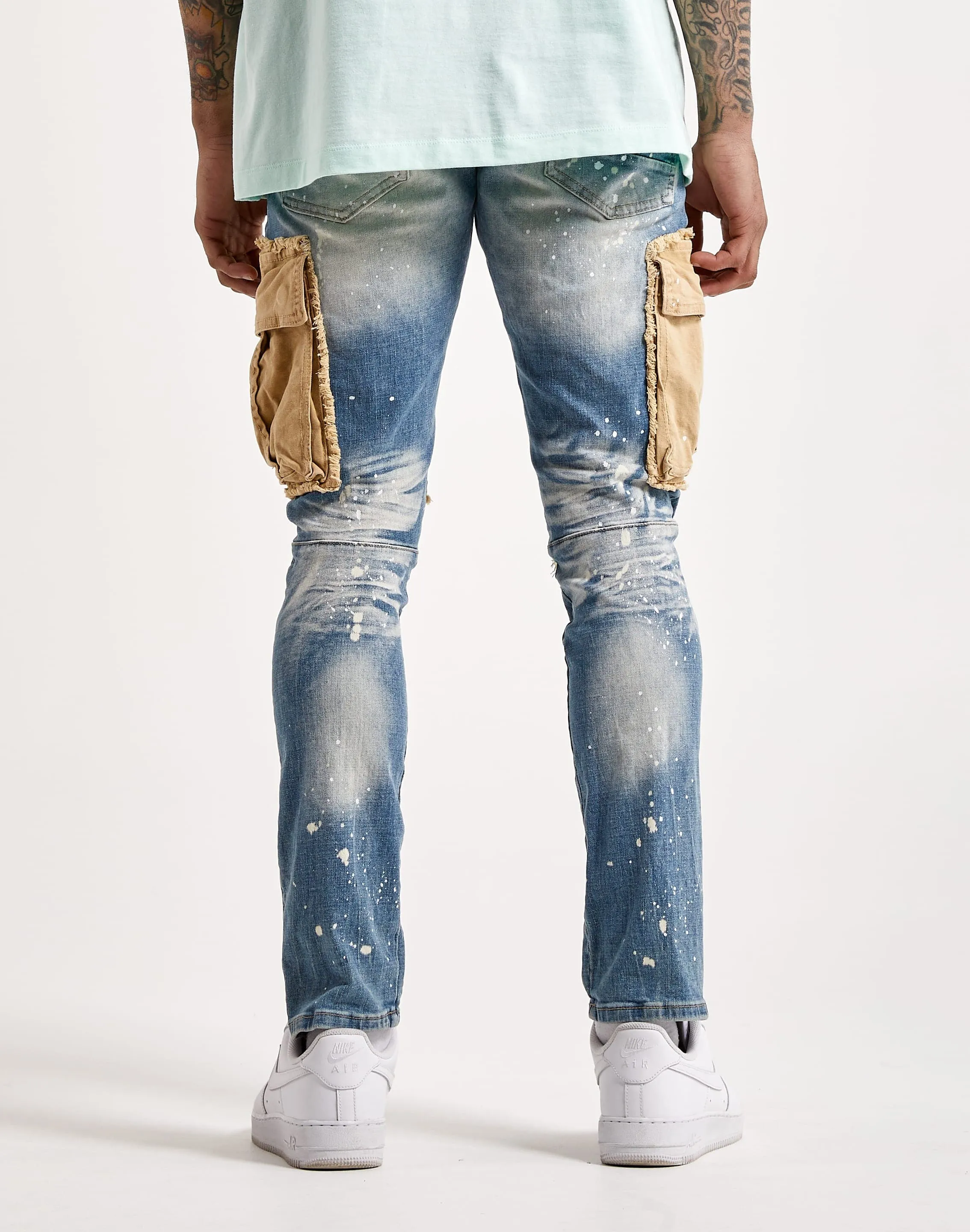Smoke Rise Belted Cargo Fashion Denim Jeans