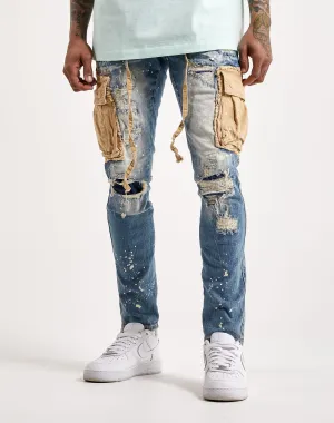 Smoke Rise Belted Cargo Fashion Denim Jeans