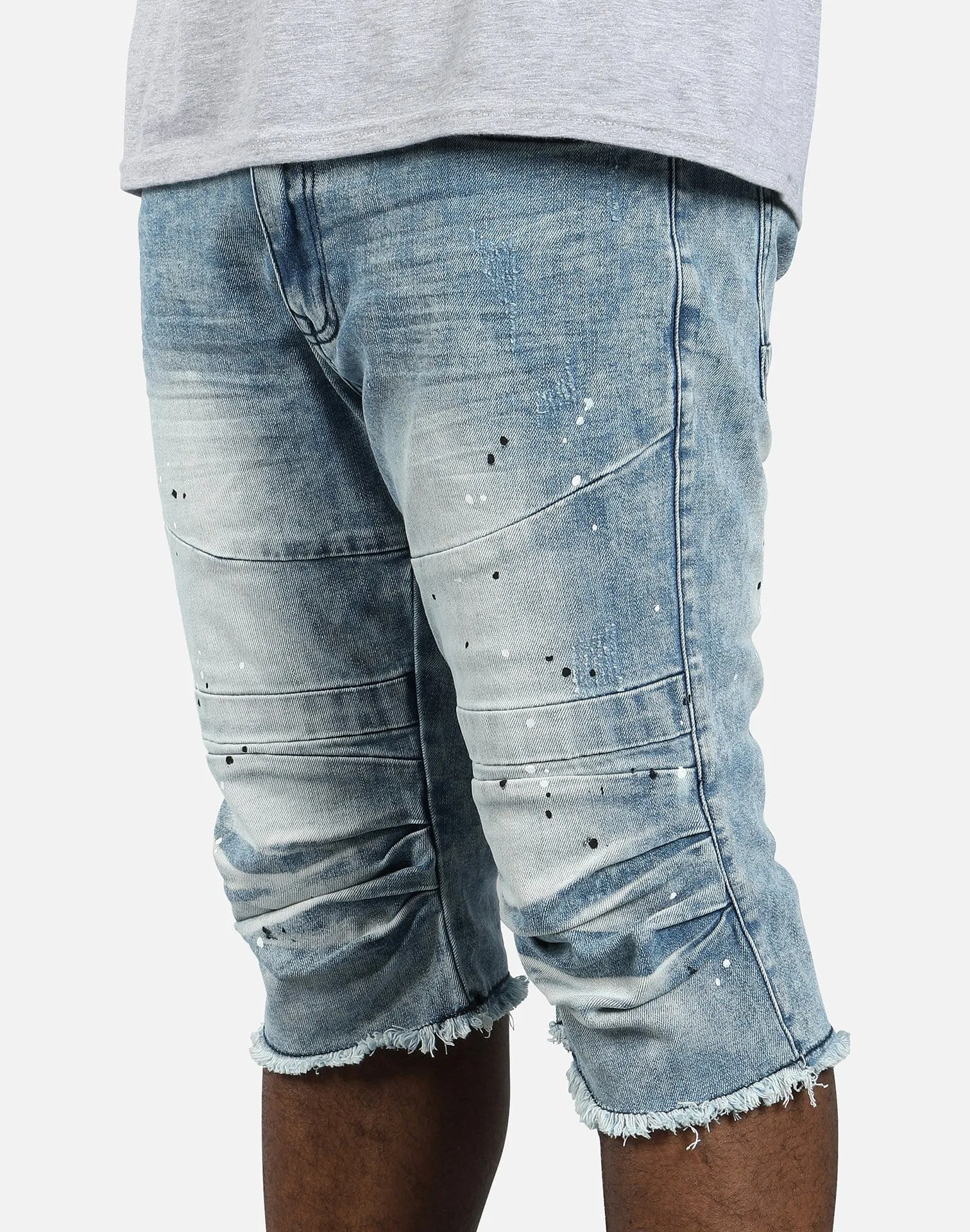 Smoke Rise CLEAN RIP MOTO JEAN SHORTS