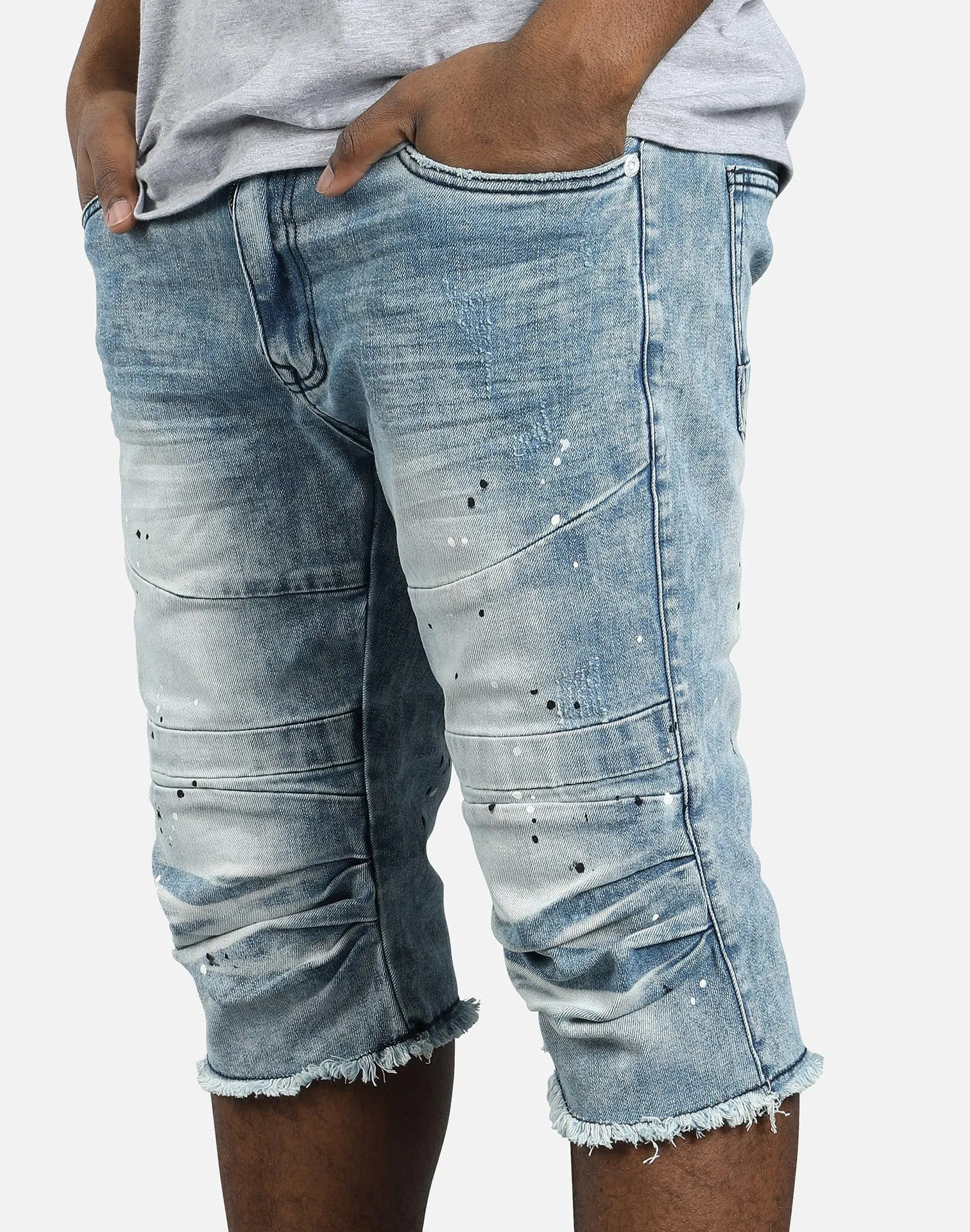Smoke Rise CLEAN RIP MOTO JEAN SHORTS