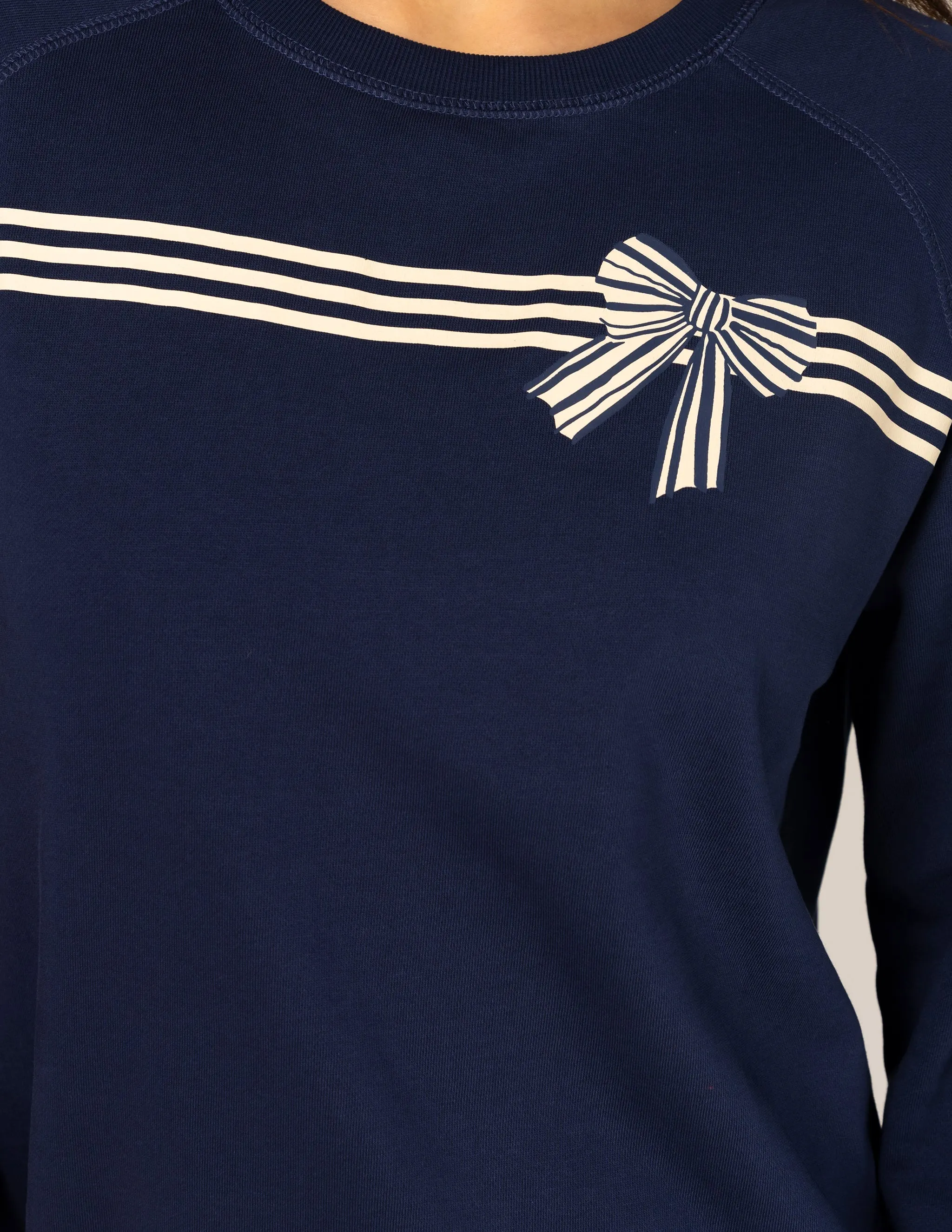 Stella   Gemma Classic Sweater Stripes and Bow Navy
