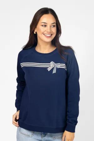 Stella   Gemma Classic Sweater Stripes and Bow Navy
