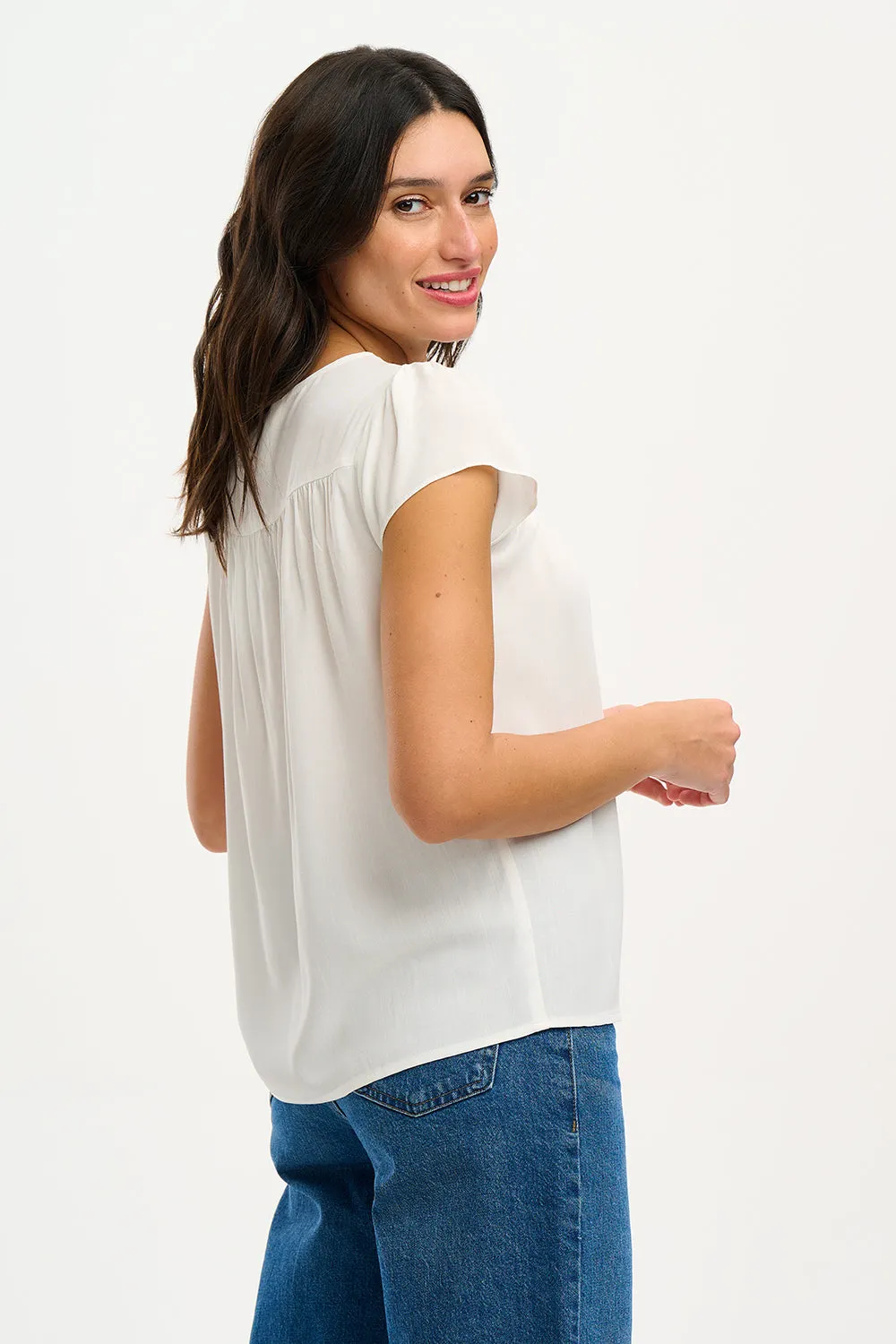 Sugarhill Brook Tunic Top Rainbow Flowers Off-White
