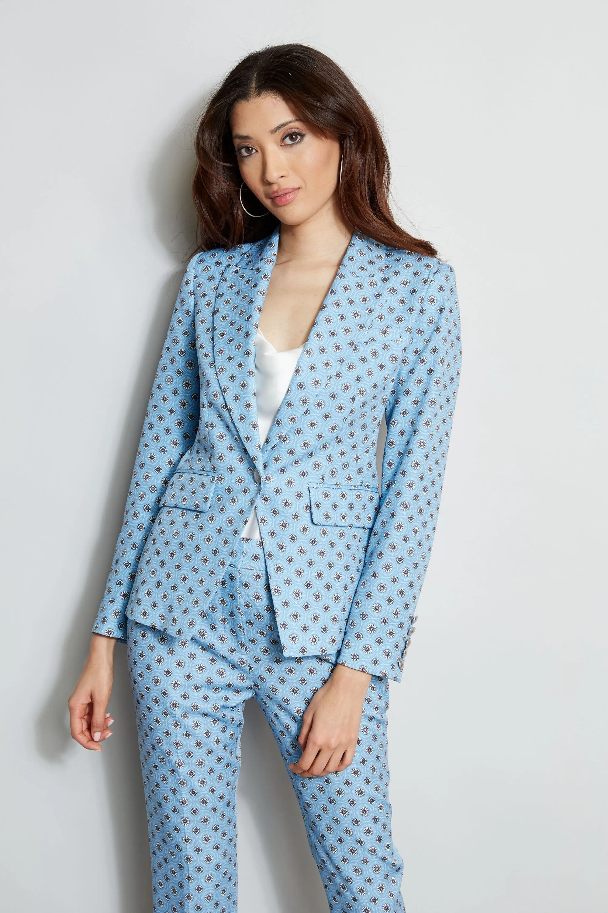 Sun Print Single Button Blazer