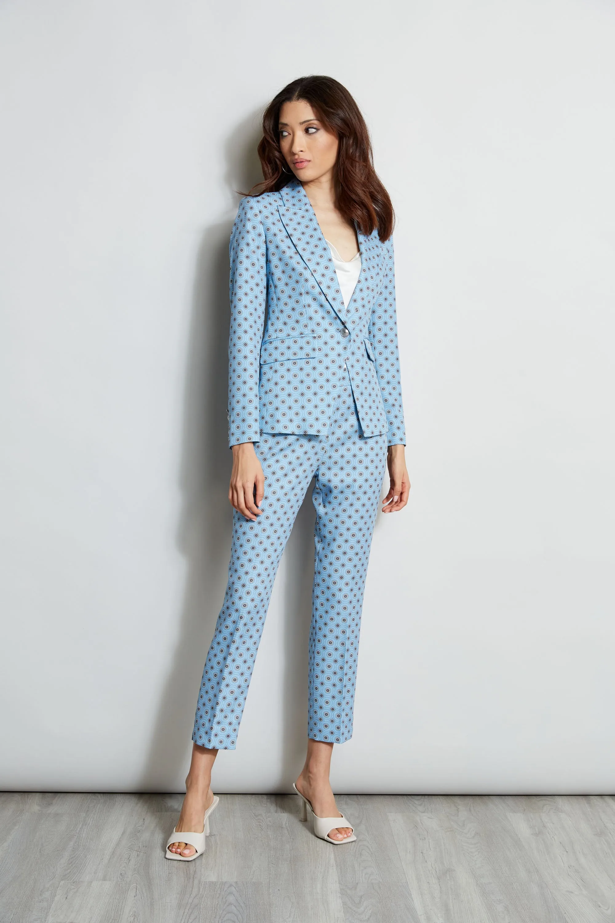 Sun Print Single Button Blazer